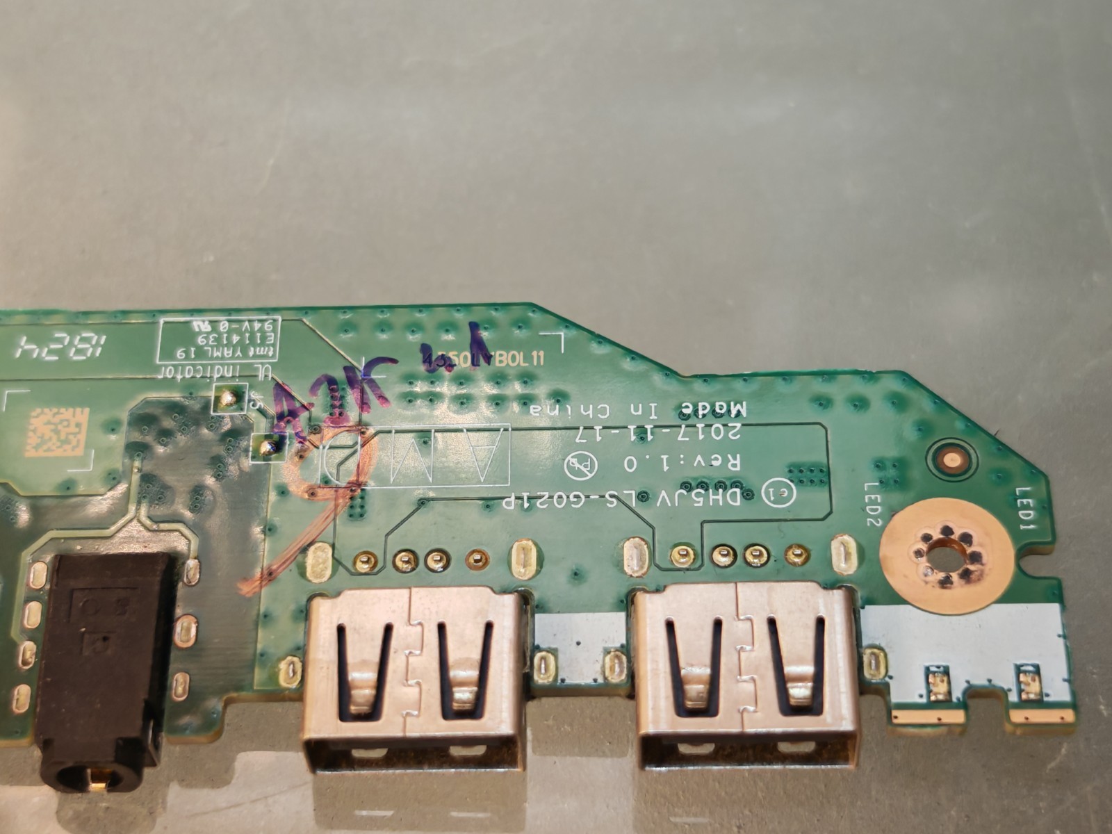 ACER A314-41 AN515-42 AN515-52 2 USB AUDIO JACK CARD LS-G021P AMD