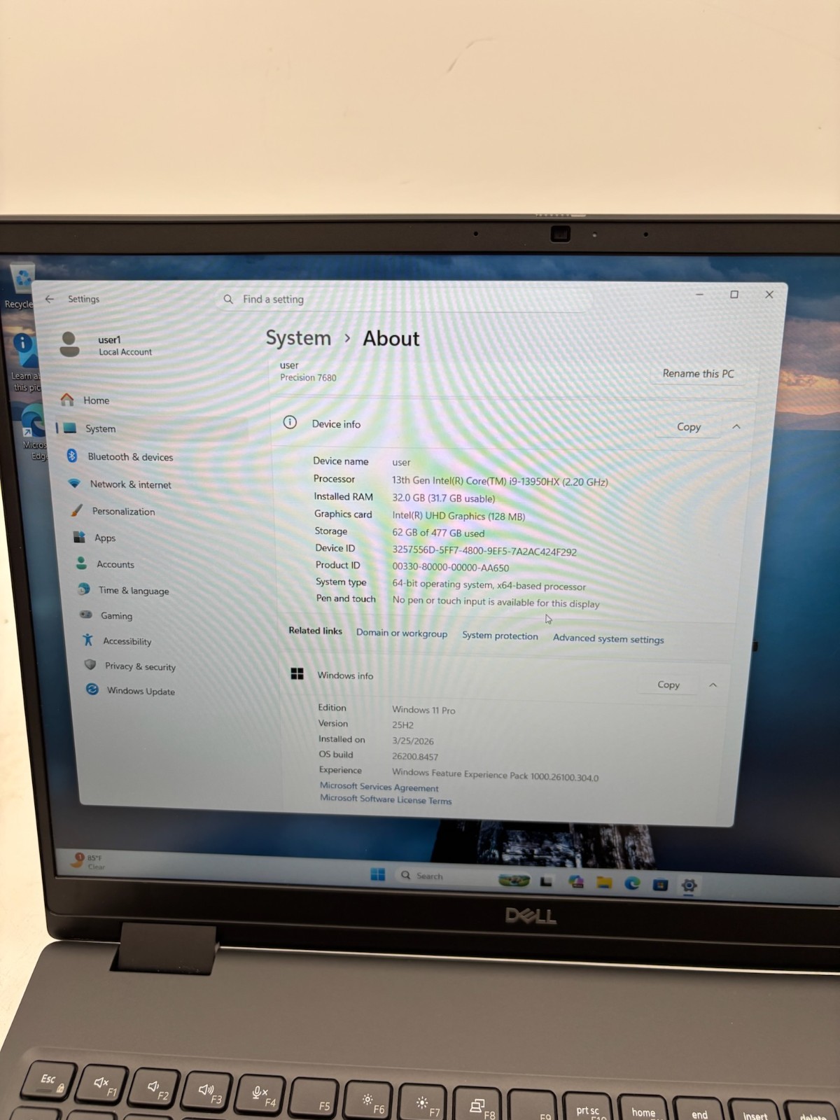 Dell Precision 7680 16″ 512 GB SSD 32 GB RAM i9-13950HX Windows 11 Pro