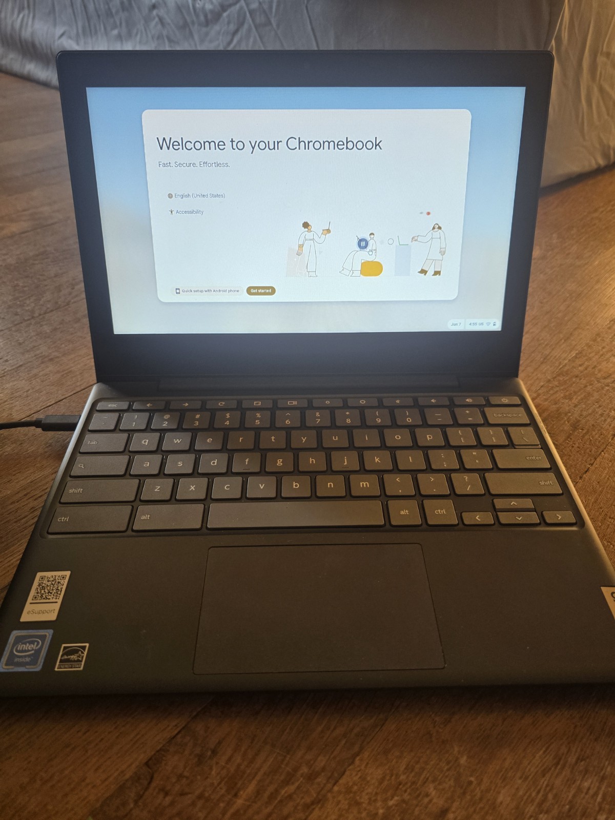Lenovo Chromebook 11.6 in Intel Celeron, Chrome OS, Webcam, USB-C, Black