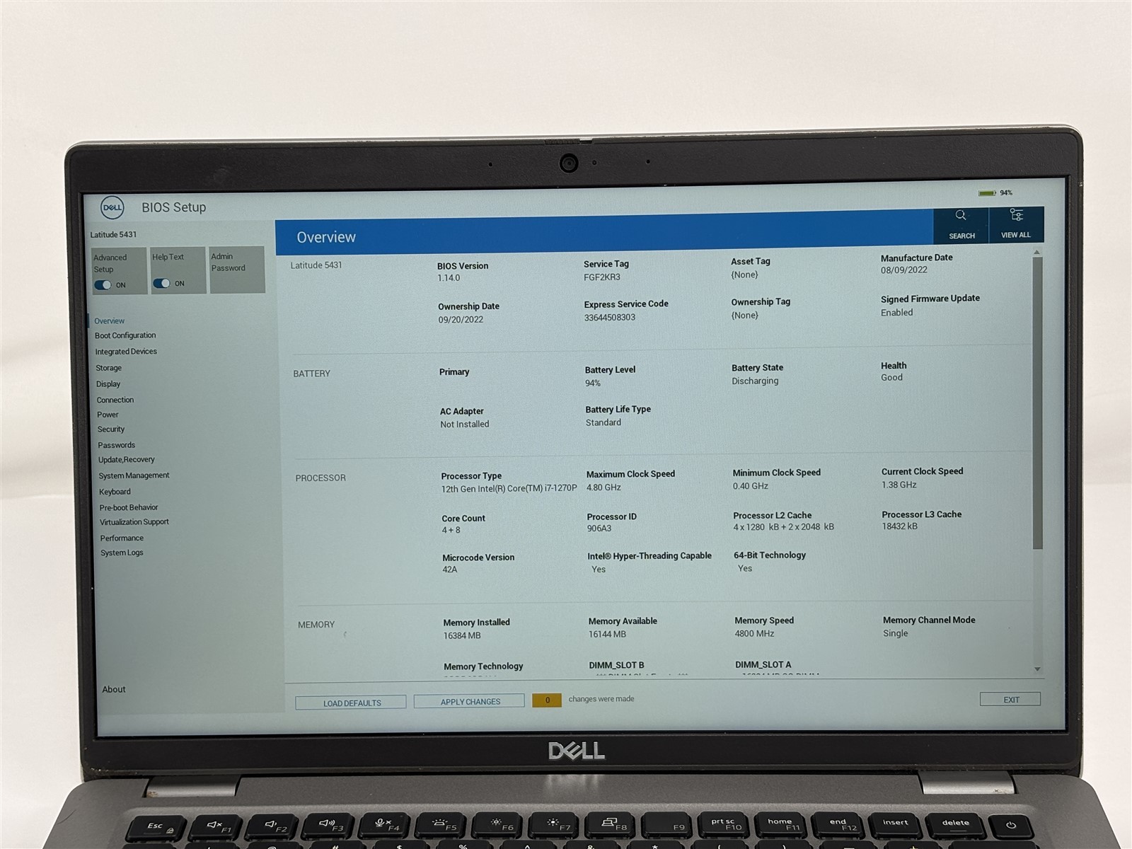 Dell Latitude 5431 14” i7-1270P 16GB 256GB SSD Backlit Keyboard