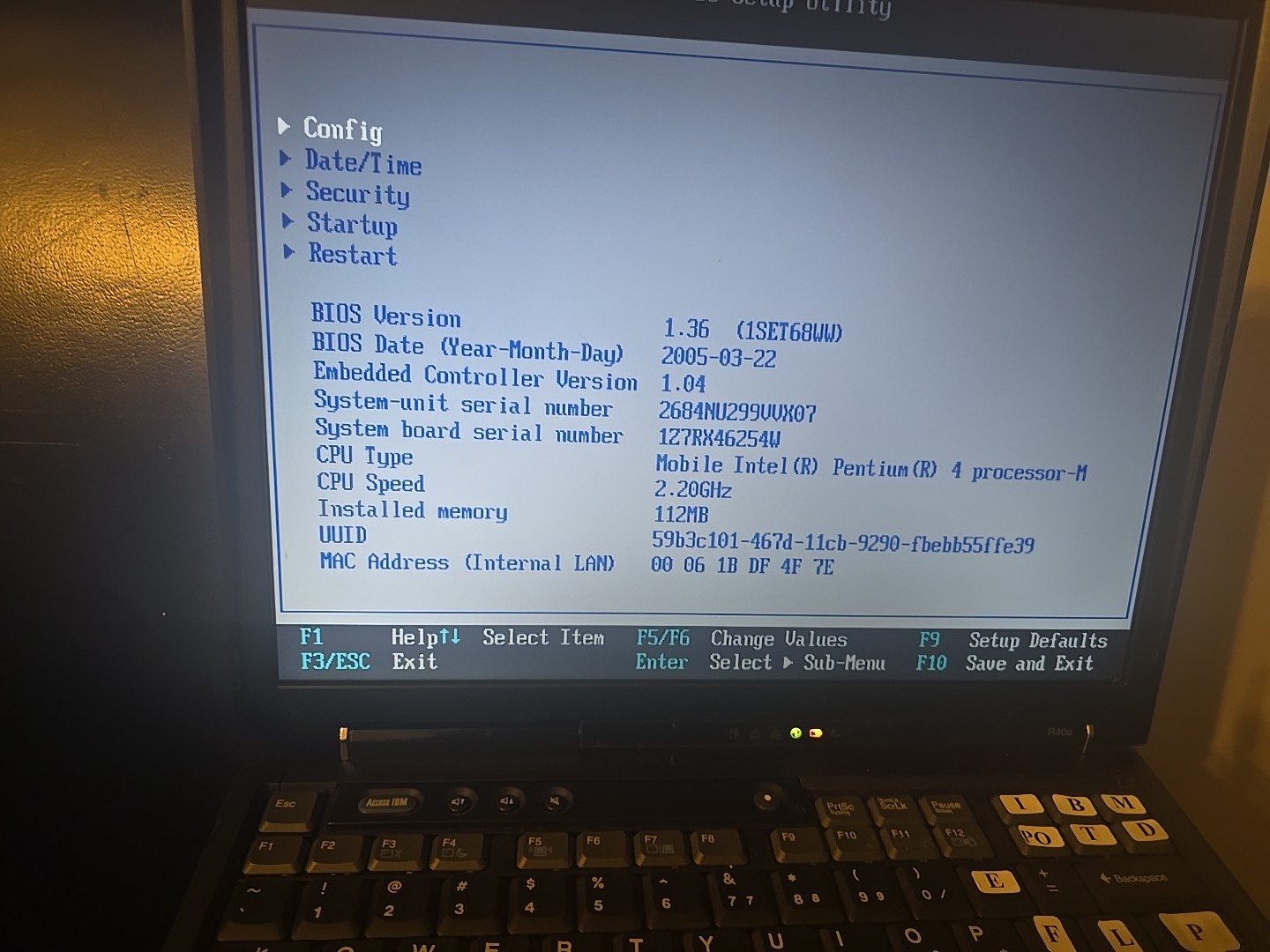 IBM ThinkPad R40e models Laptop PENTIUM P4 M 256MB SEE NOTES