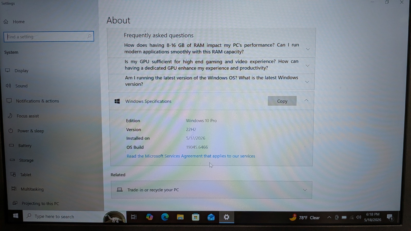 Lenovo Thinkpad T460, Core i5-6200U 2.4GHz, 8GB RAM, 300GB HD Win10 Pro