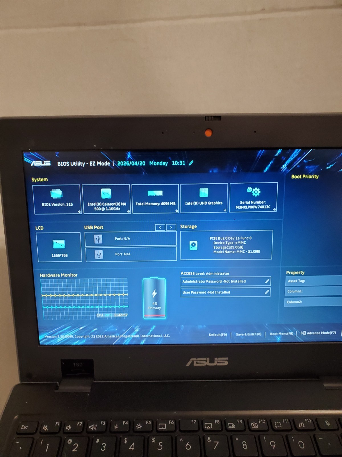 Lot of 10 ASUS BR1100CK 11.6″ Intel N4500 4GB RAM 128GB SSD NO OS! #69