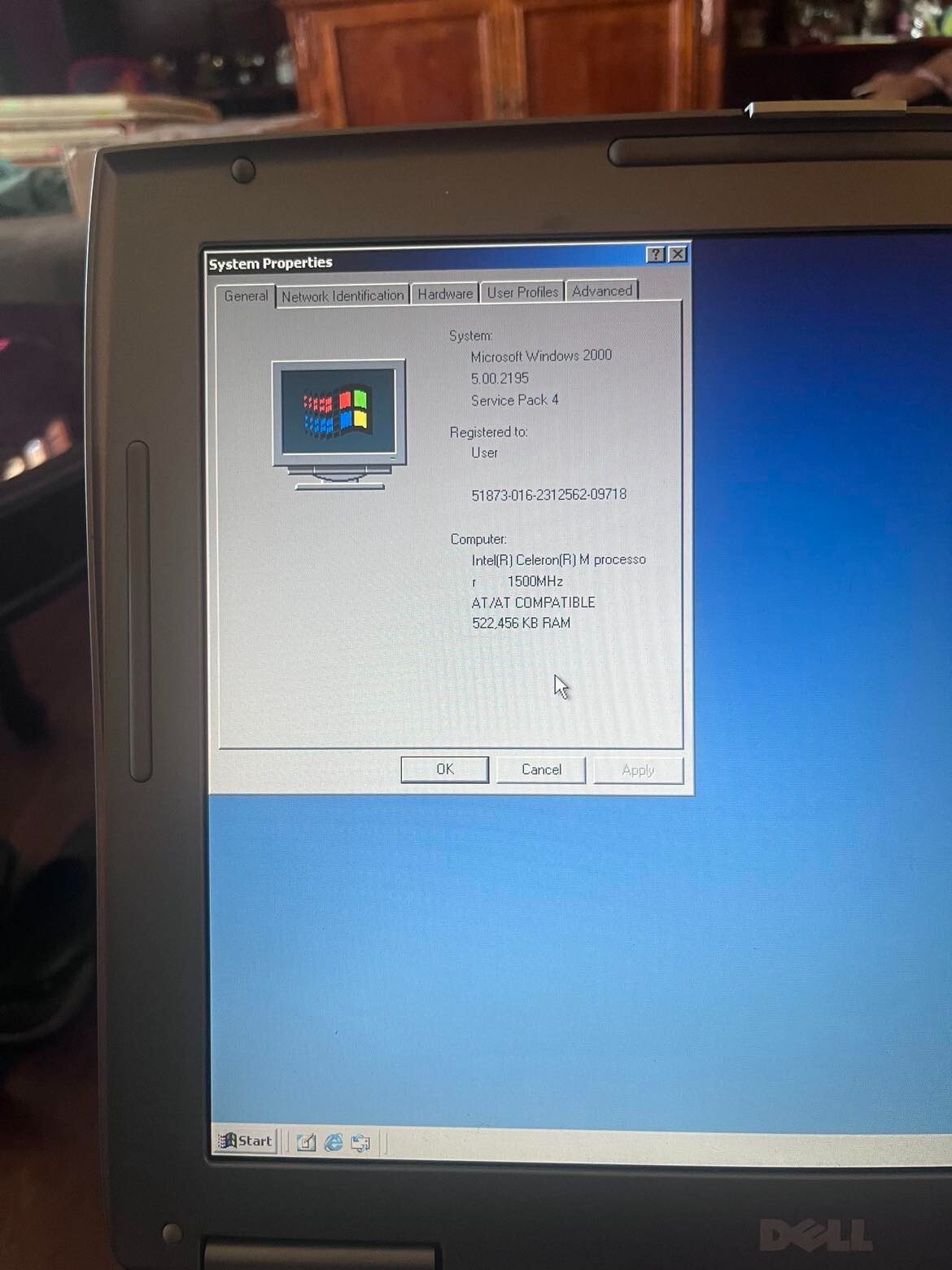 Vintage Dell Laptop Duo Windows 2000 512MB 40GB RS232 PARALLEL & Serial Com Port