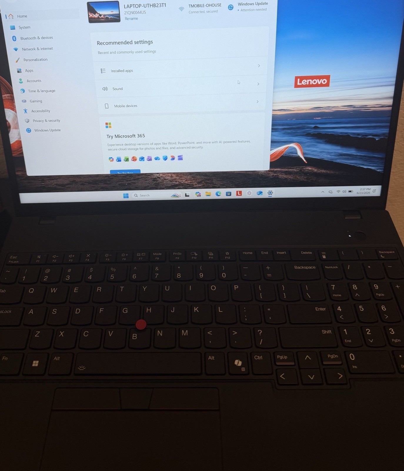 Lenovo ThinkPad T16 Gen 4 Ryzen AI 7 PRO 32GB RAM Touch Laptop Win 11 Pro