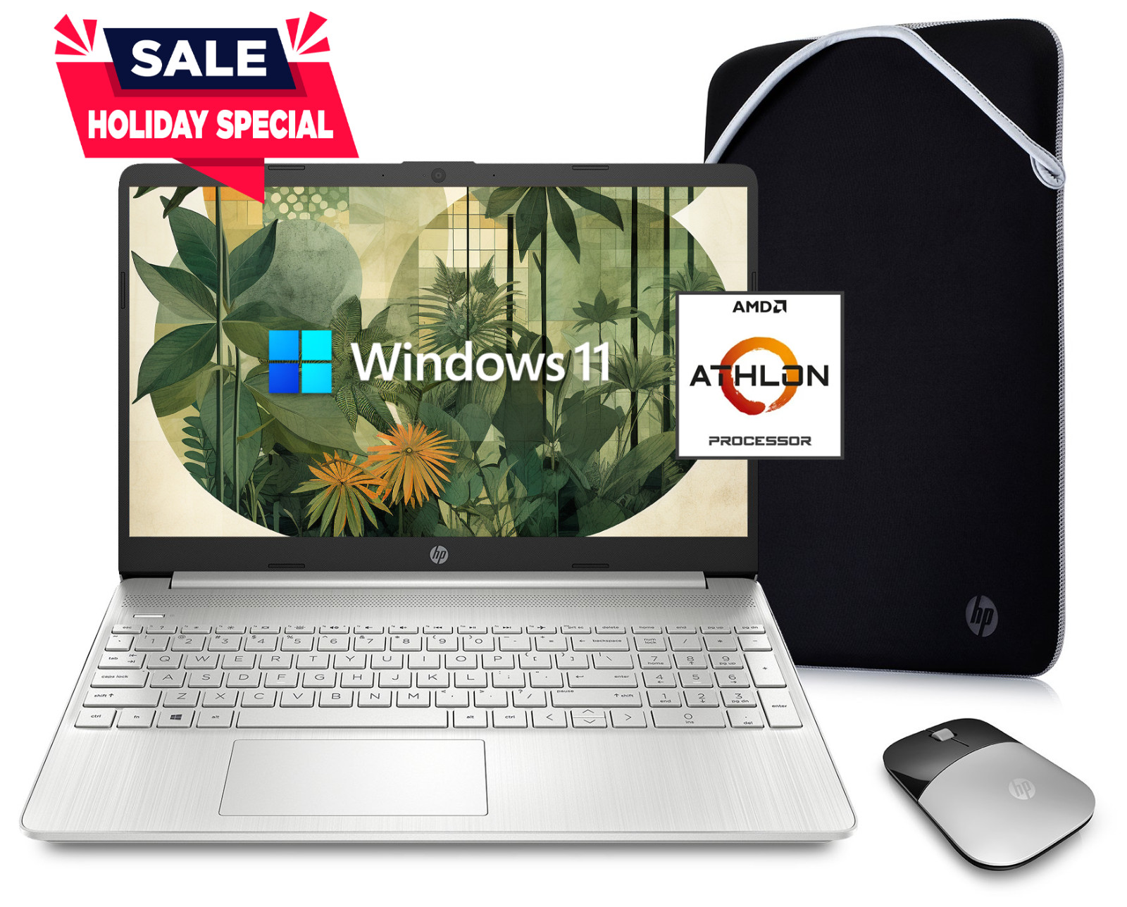 HP Laptop Computer 15.6″ AMD Athlon Up to 3.2GHz 8GB RAM 256GB SSD