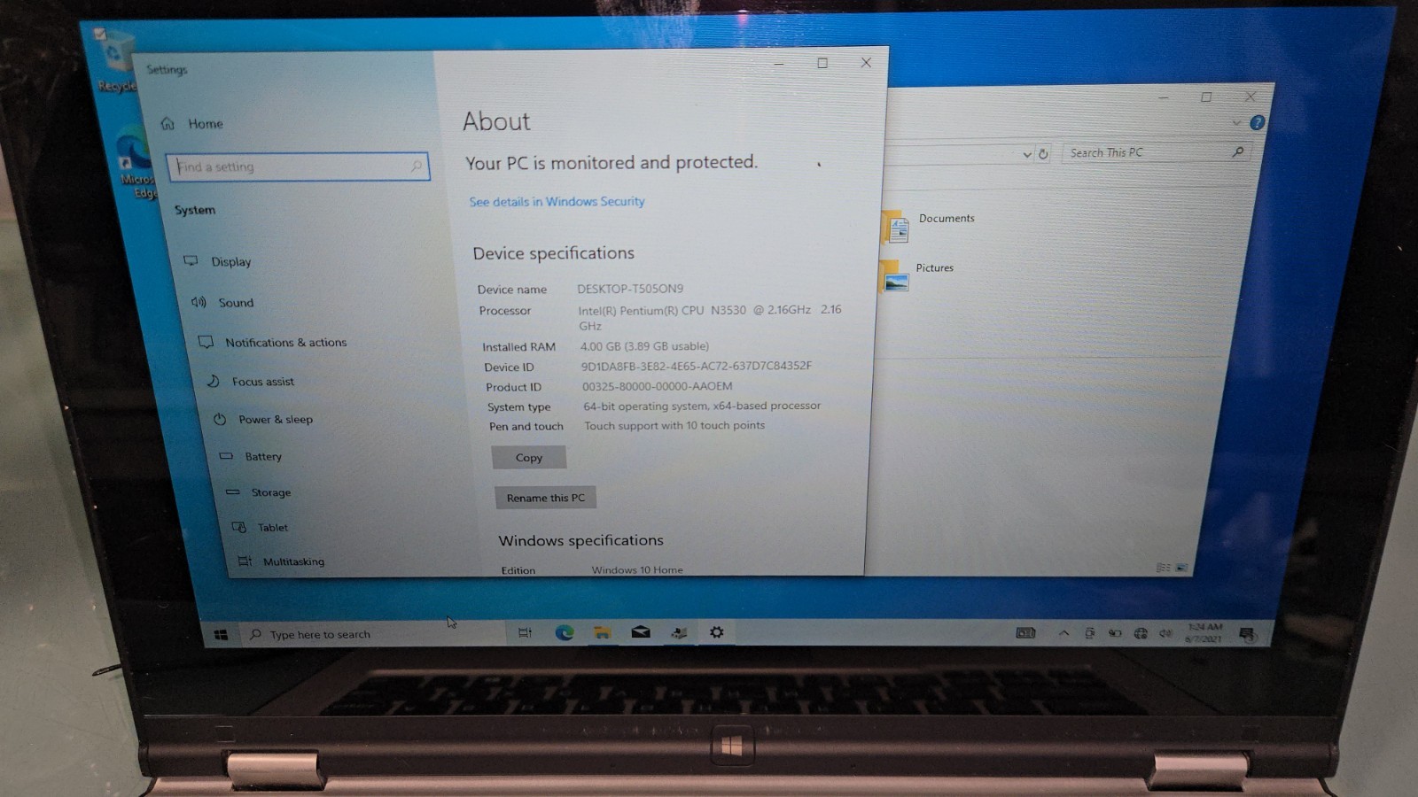 Lenovo Yoga 2 11 20332 13″ Intel Pentium N3540 2.1GHz 4GB RAM 512GB HDD, WIN 10