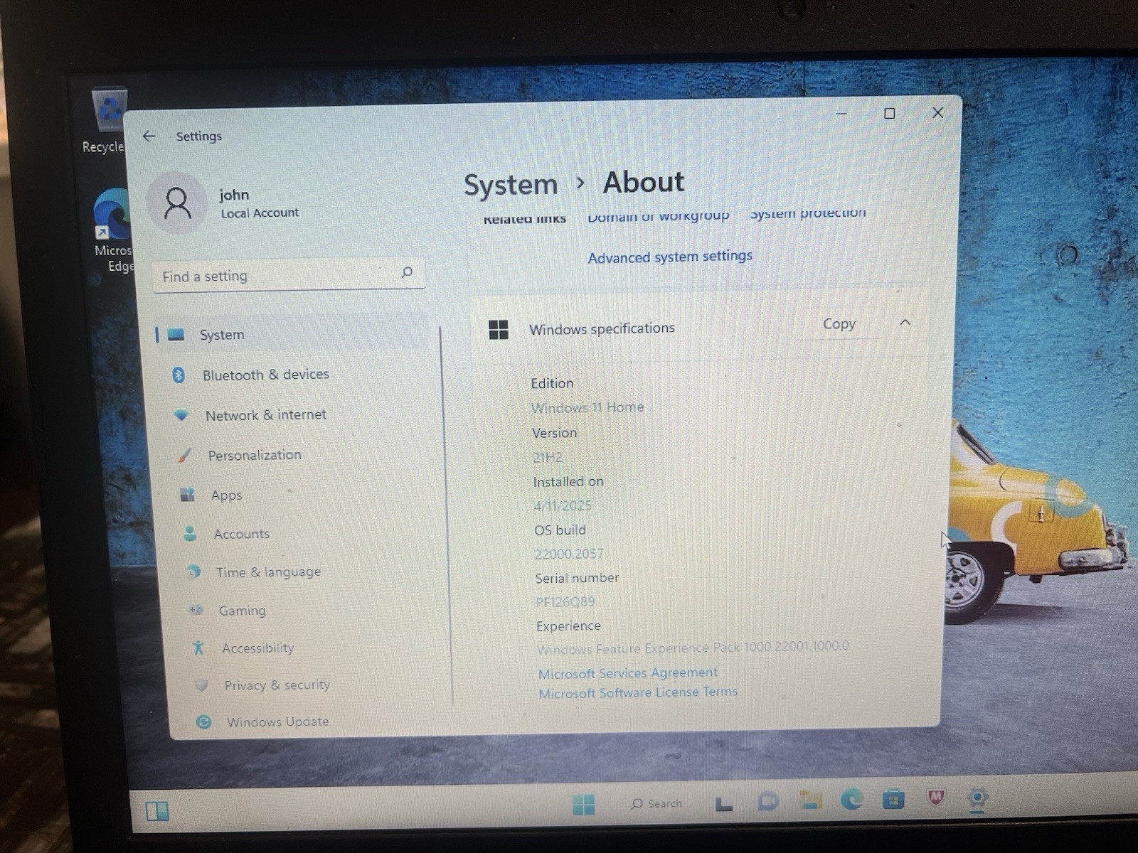 Lenovo IdeaPad 330-15IGM 4GB RAM Windows