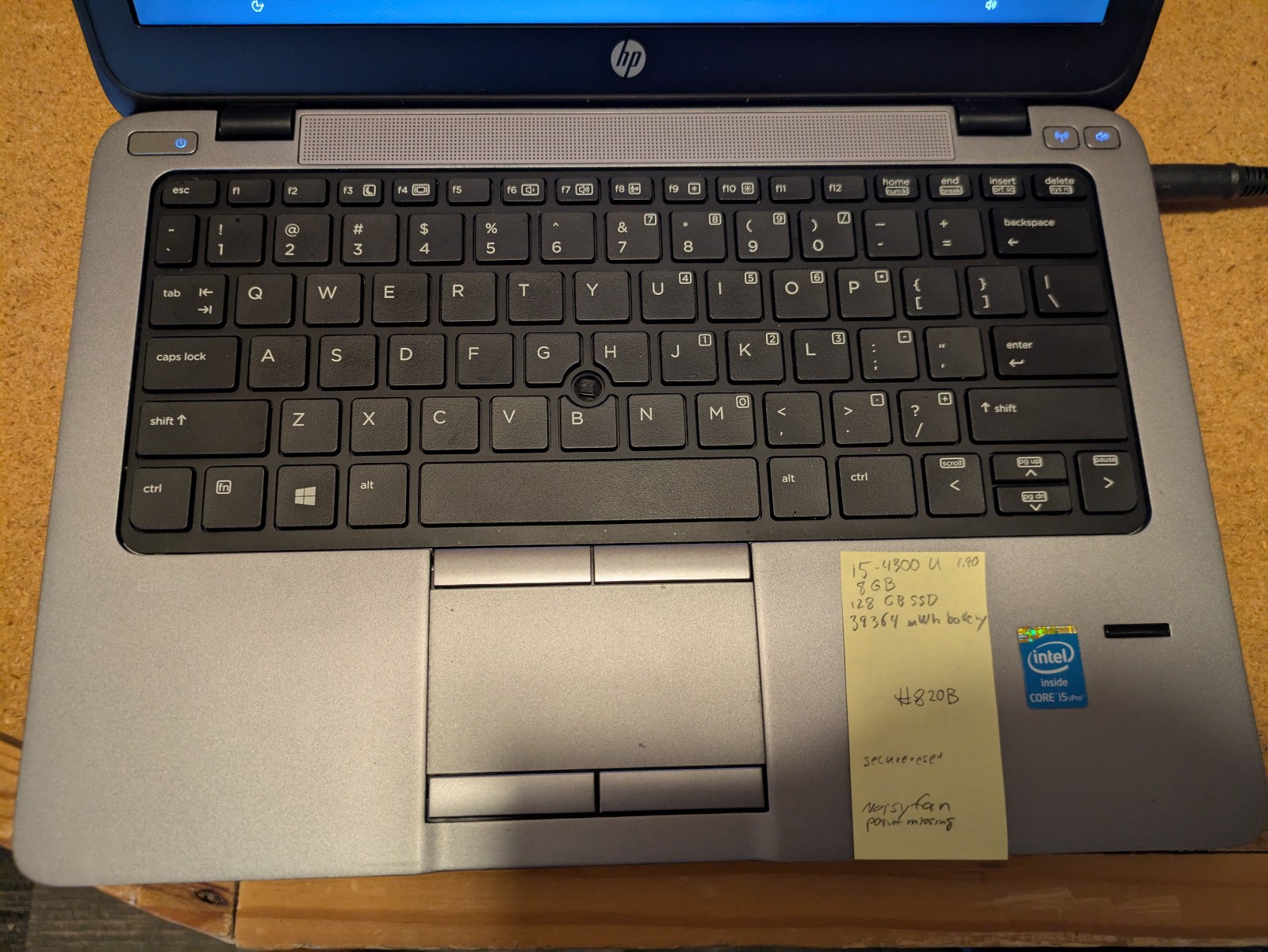 HP EliteBook 820 G1 Intel Core i5-4300U 8GB 128GB SSD W10 Pro – Grade B (#820B)