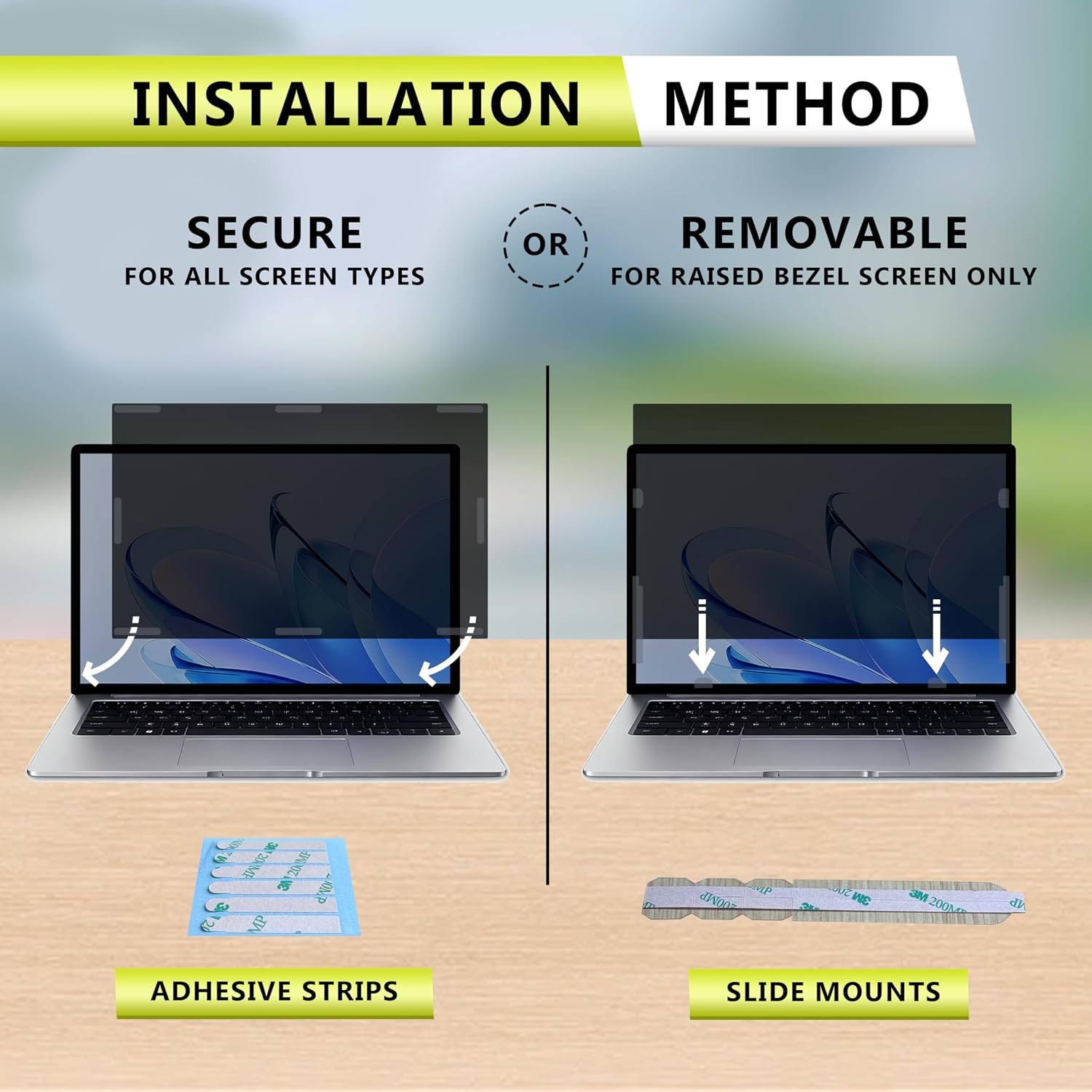 11.6 Inch Laptop Privacy Screen Protector for 16:9 Aspect Laptop with Camera Cov