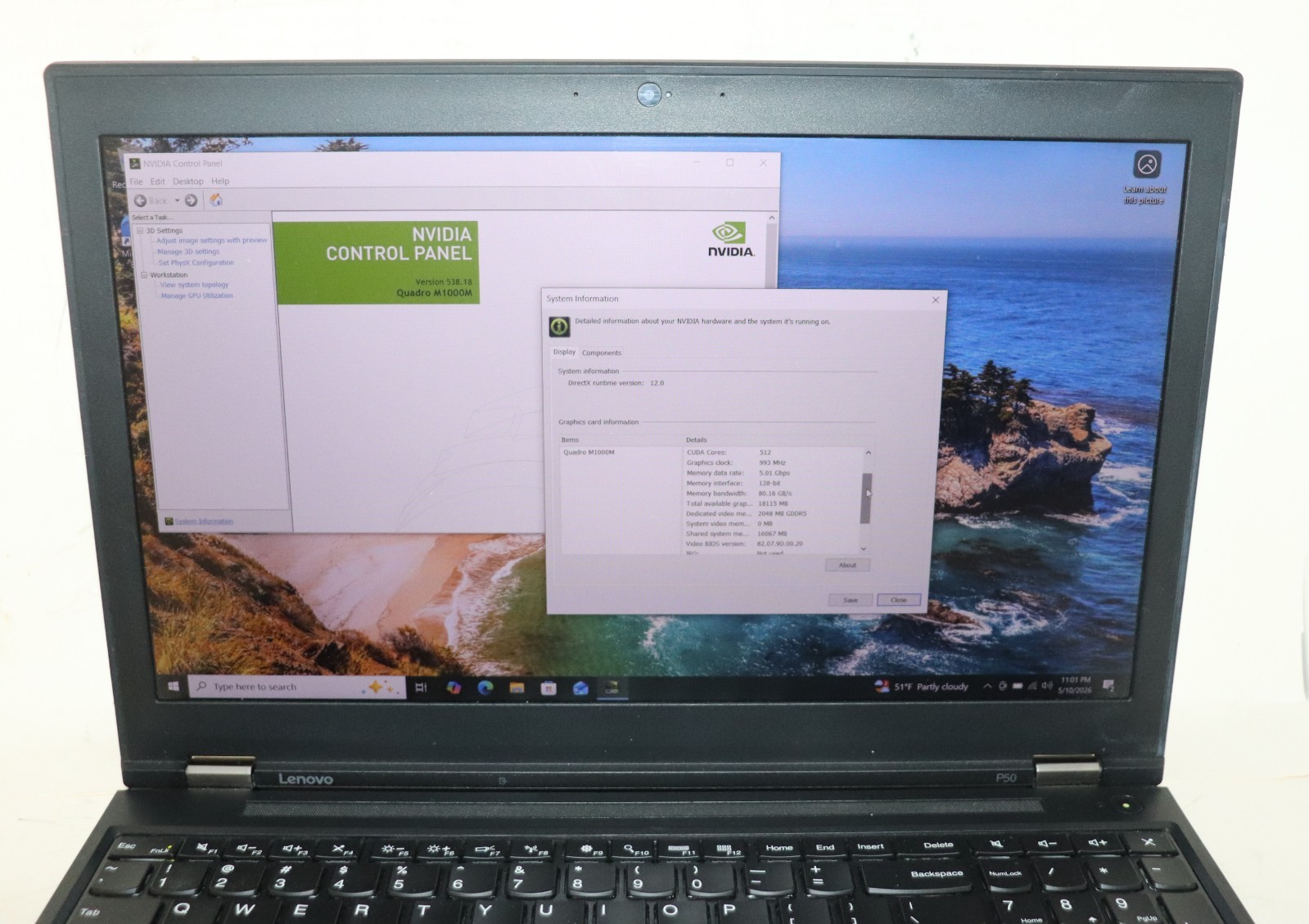 Lenovo ThinkPad P50|Intel core i7@2.60 GHz|32GB RAM|512GB SSD|WIN10.Prof|NVIDIA