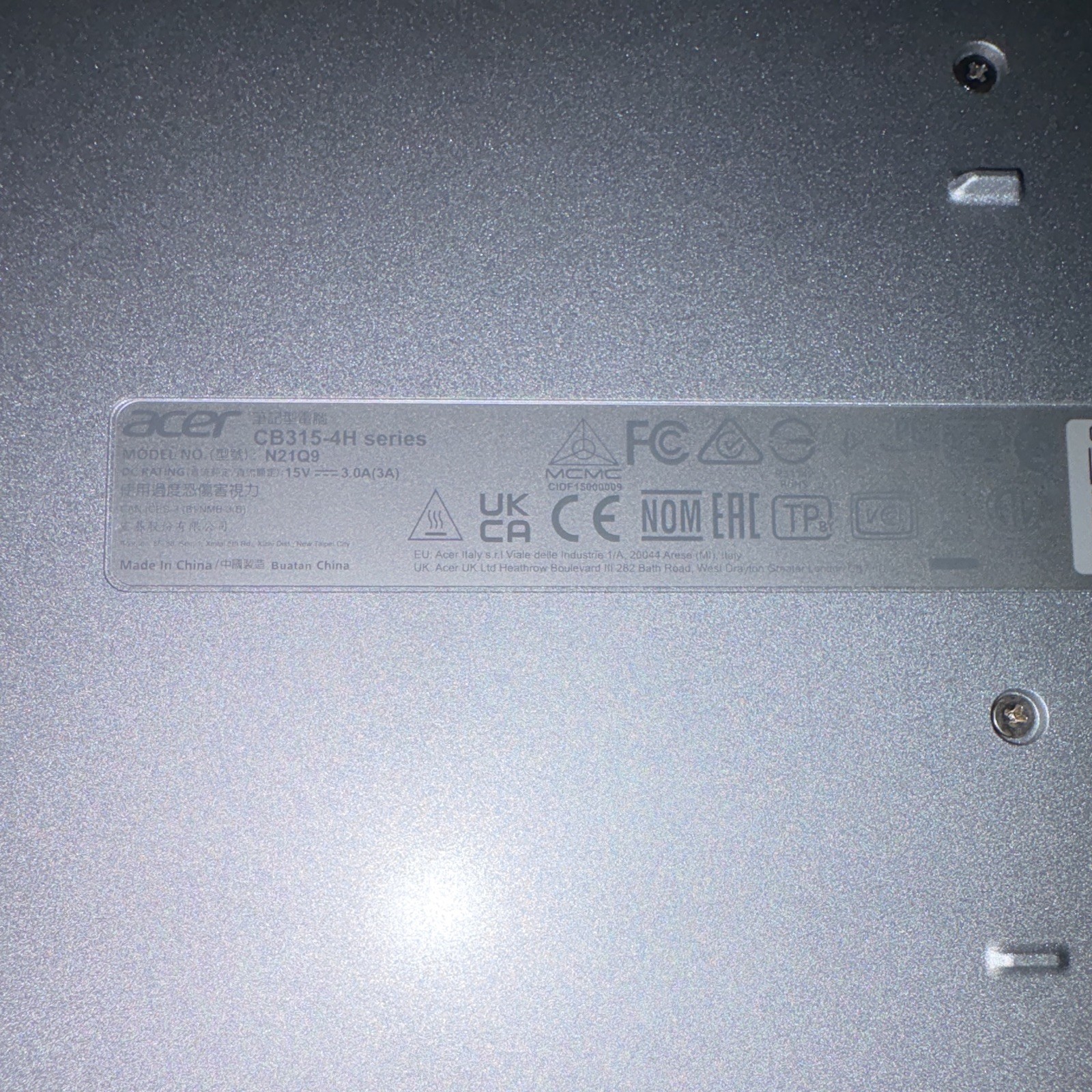 Acer CB315-4H 15.6 Chromebook Celeron 4GB 64GB “{“ and up arrow keys are half on