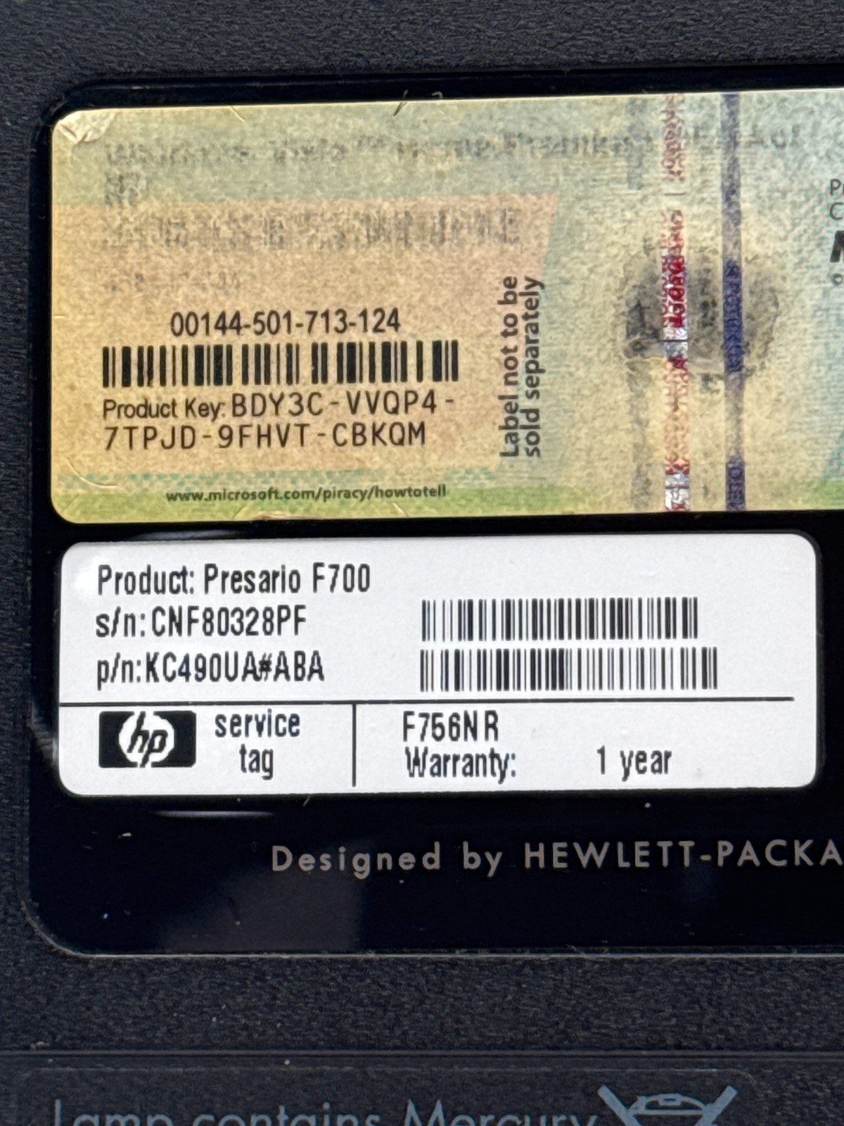 HP Compaq Presario F700 15.4″ AMD Turion 64 X2 Laptop – NO POWER