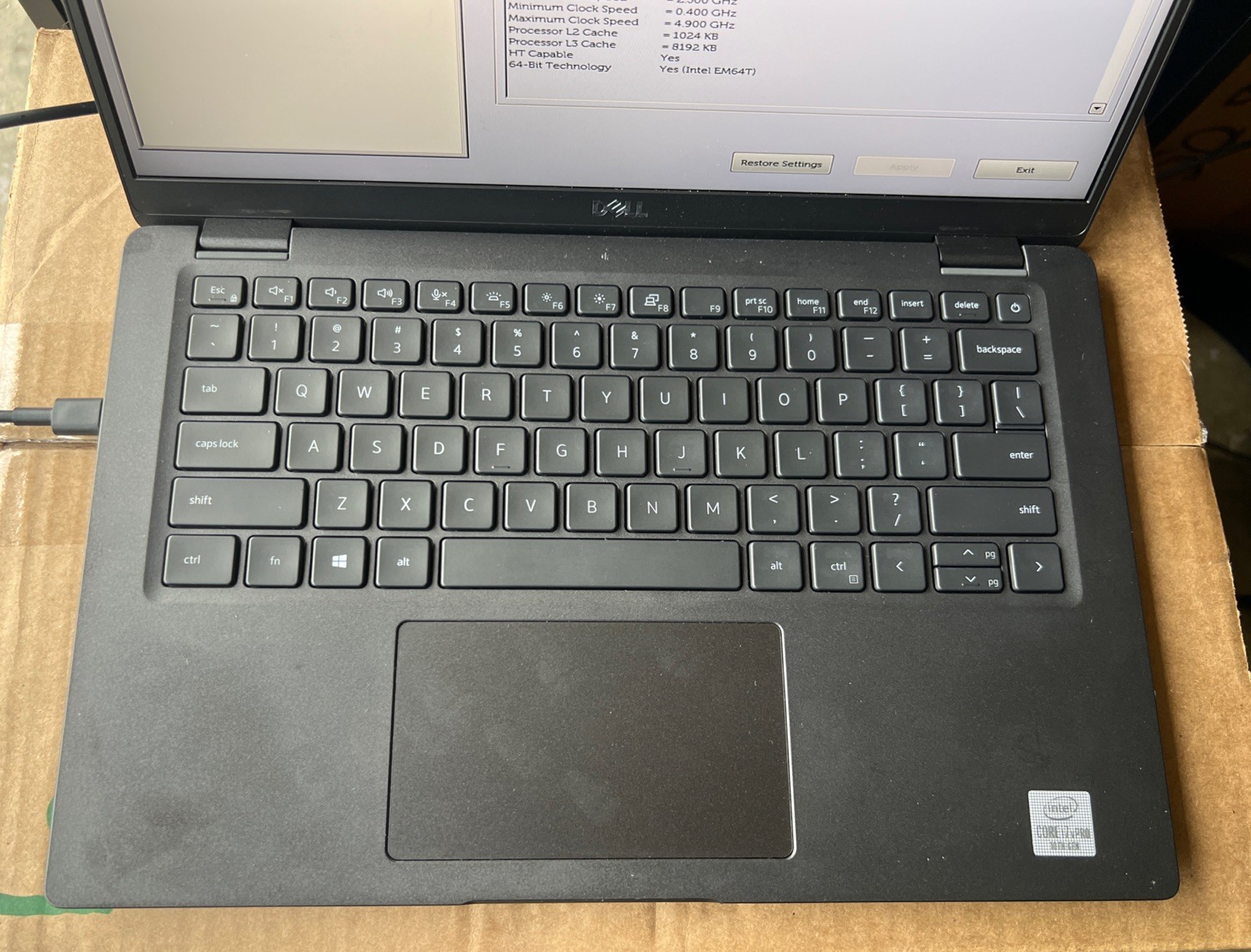 Dell Latitude 7410 14.1″ Core i7 10th Gen Incomplete No SSD, No Batt. Fair.