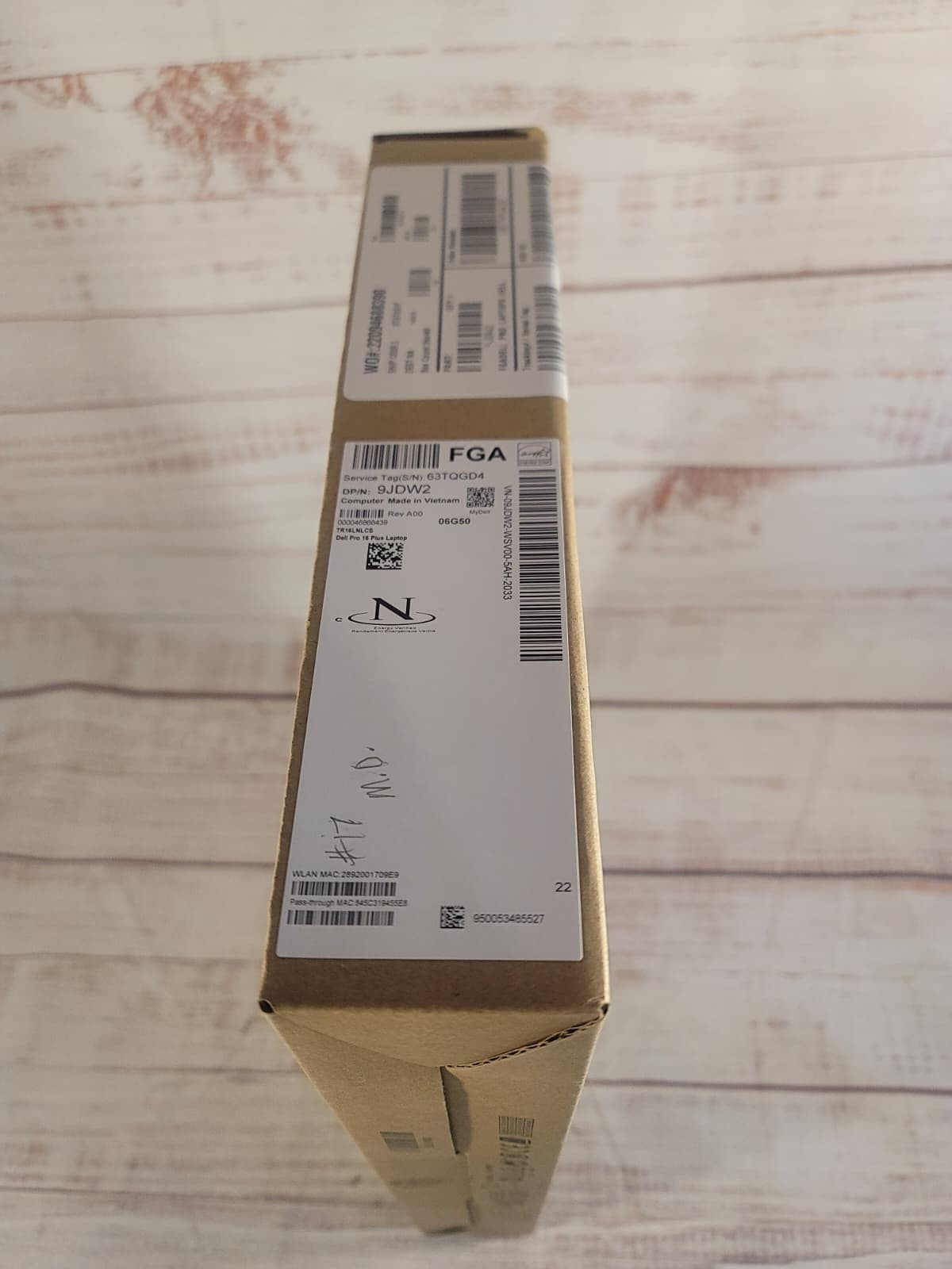 Empty Dell Pro 16 Plus 9JDW2 Laptop Shipping Box Only with Packaging inserts