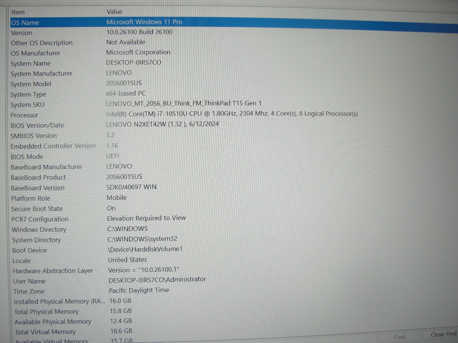 Lenovo ThinkPad E15 Gen 1 15.6” FHD Intel Core i7-10510U 1.8GHz 16GB 256GB SSD