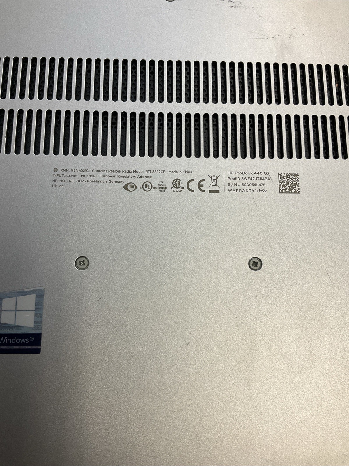 HP Probook 440 G7 I5-10210U 256GB NvME SSD 16GB DDR4