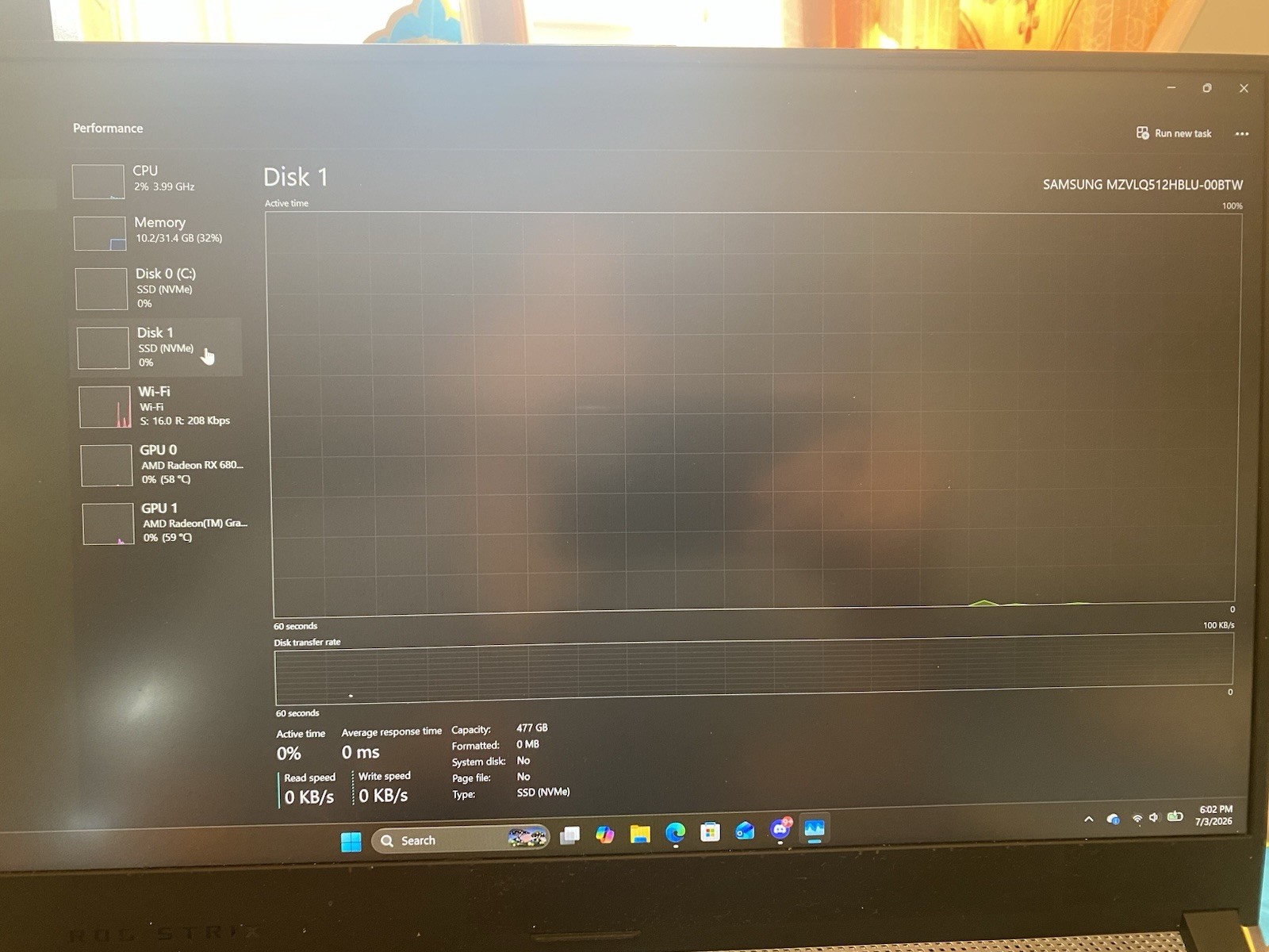 Strix G15 Advantage 6800m 5980hx 32GB 2Rx8 Ram 1.5TB Ssd READ