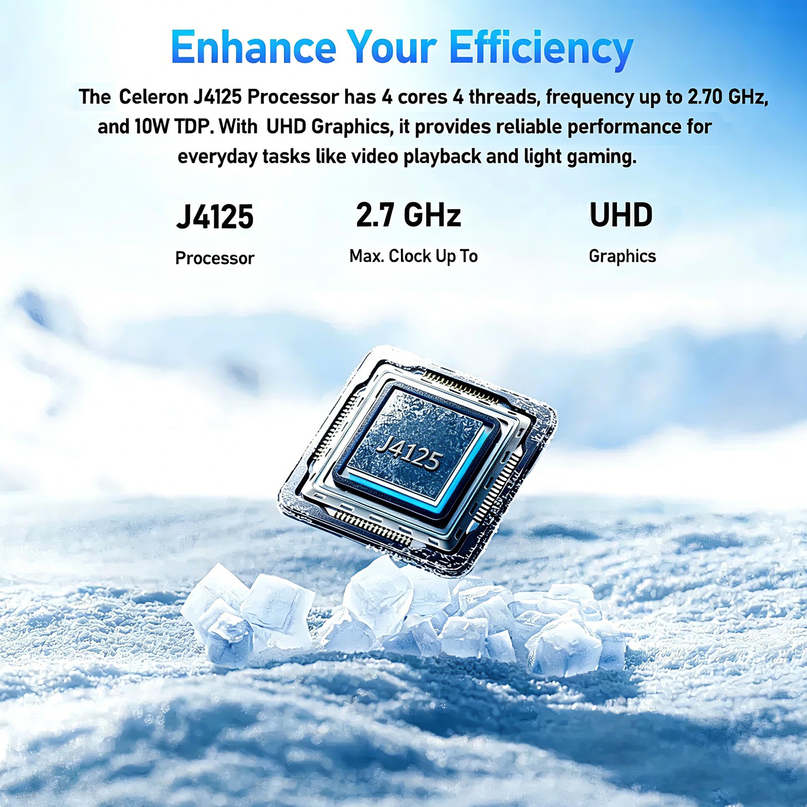 14.1″ Win11 Laptop Quad Core J4125 8GB + 256GB Portable Lightweight Notebook PC