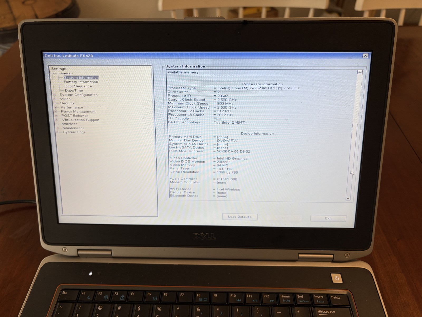 Dell E6420 Laptop – i5-2520M CPU @ 2.50GHz, 8GB DDR3 RAM, 500GB SSD w/ Charger