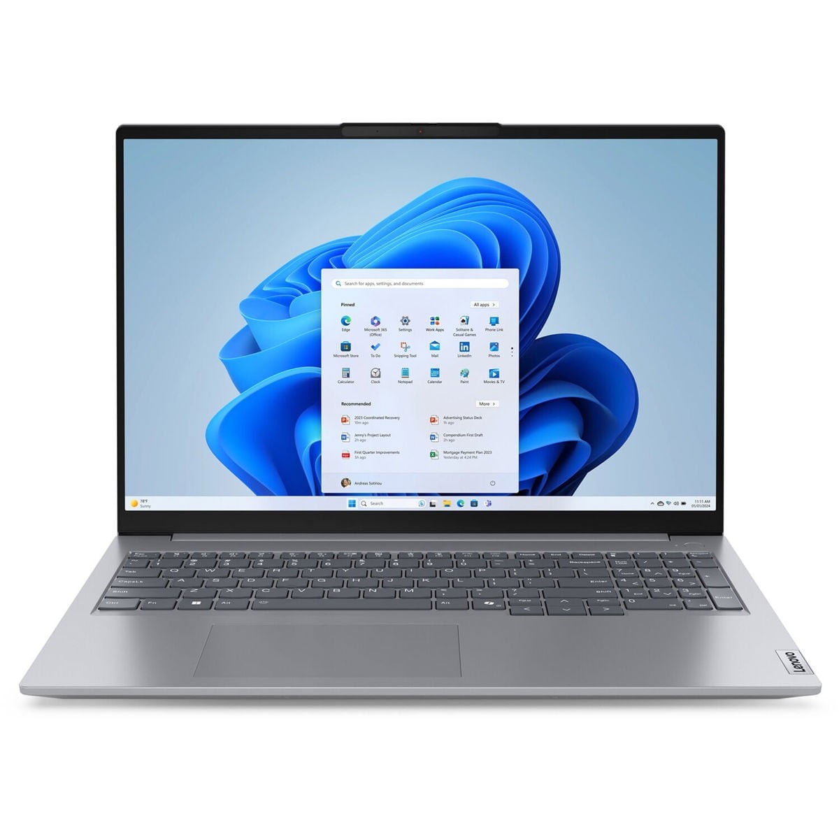 Lenovo ThinkBook 16 G7 ARP Laptop, 16″ WUXGA IPS Display, AMD Ryzen 5 7535HS,