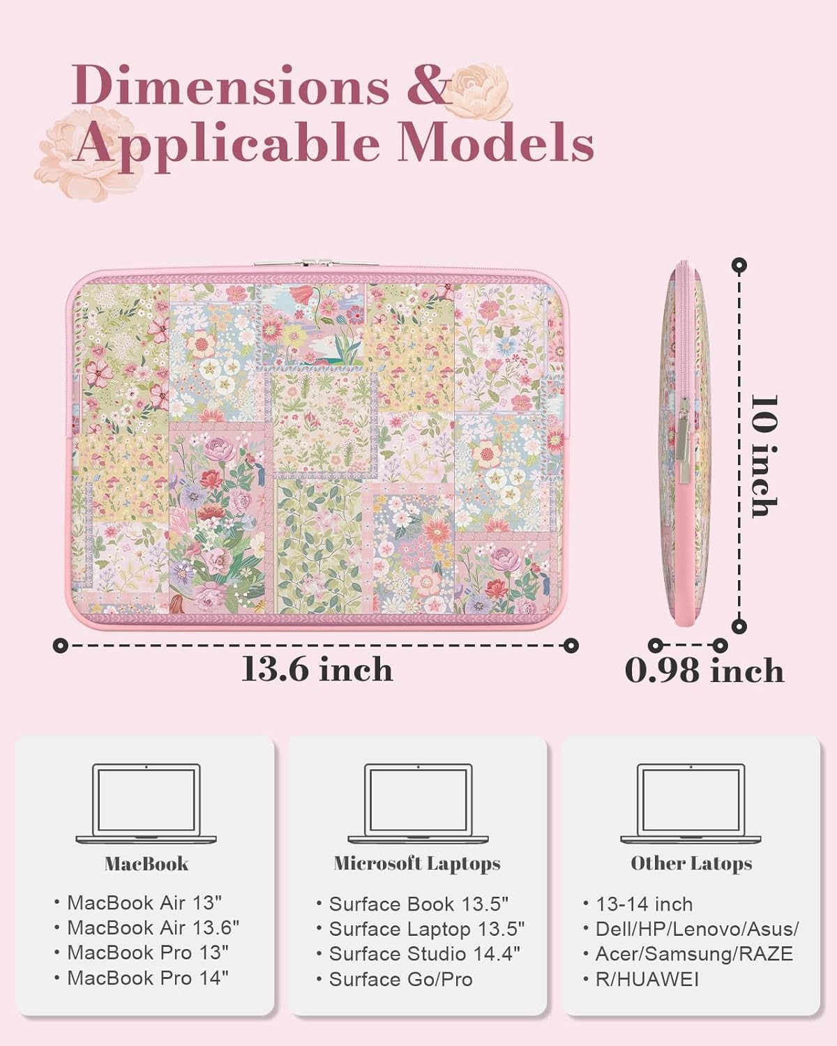 Laptop Sleeve 13 inch for MacBook Air 13-13.6 inch, Cute MacBook Neo/Pro 13 inch