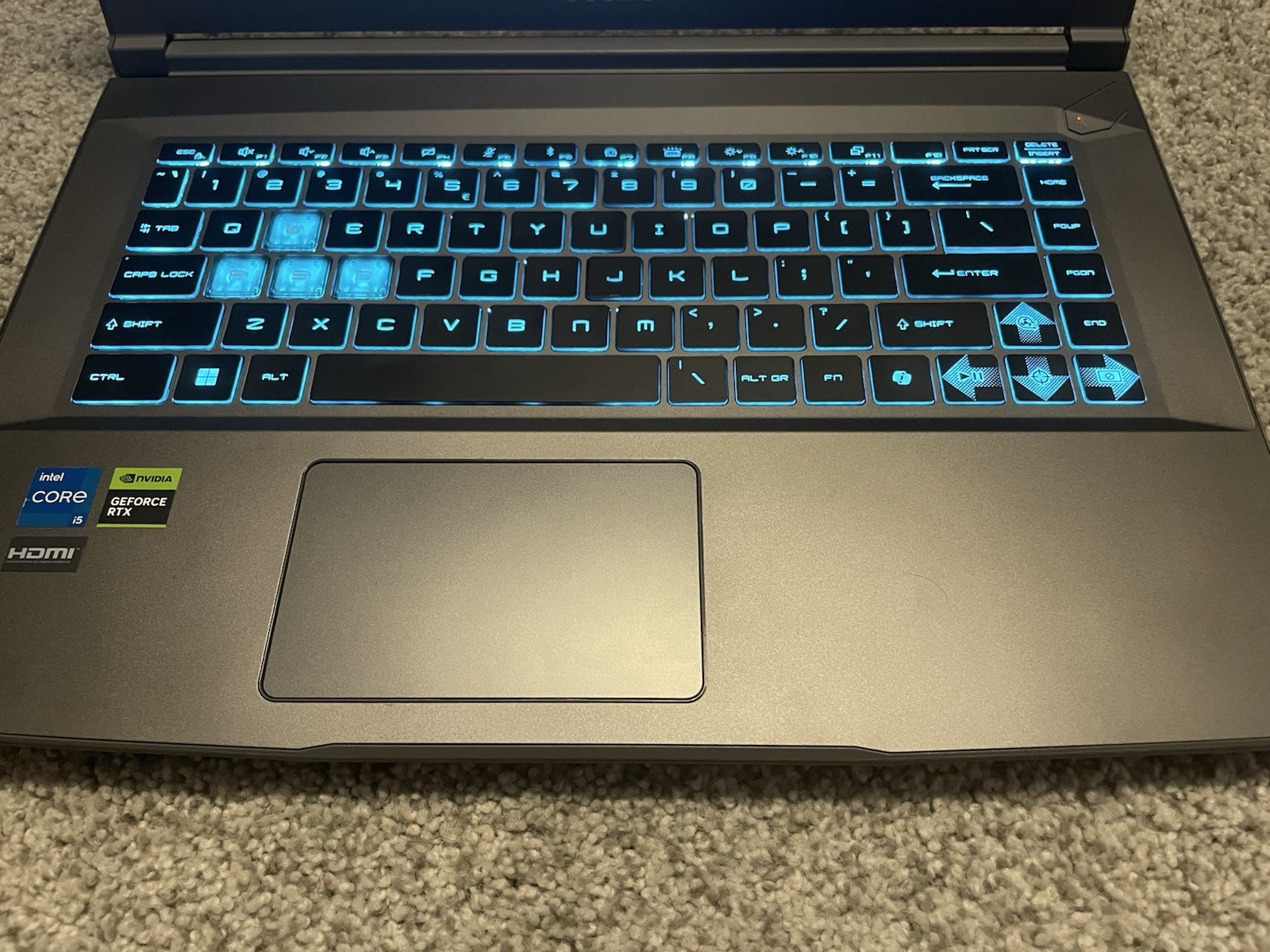 MSI Gaming Laptop- 15” NVIDIA GeForce RTX 4050, i5 12th gen, 16GB RAM 144hz