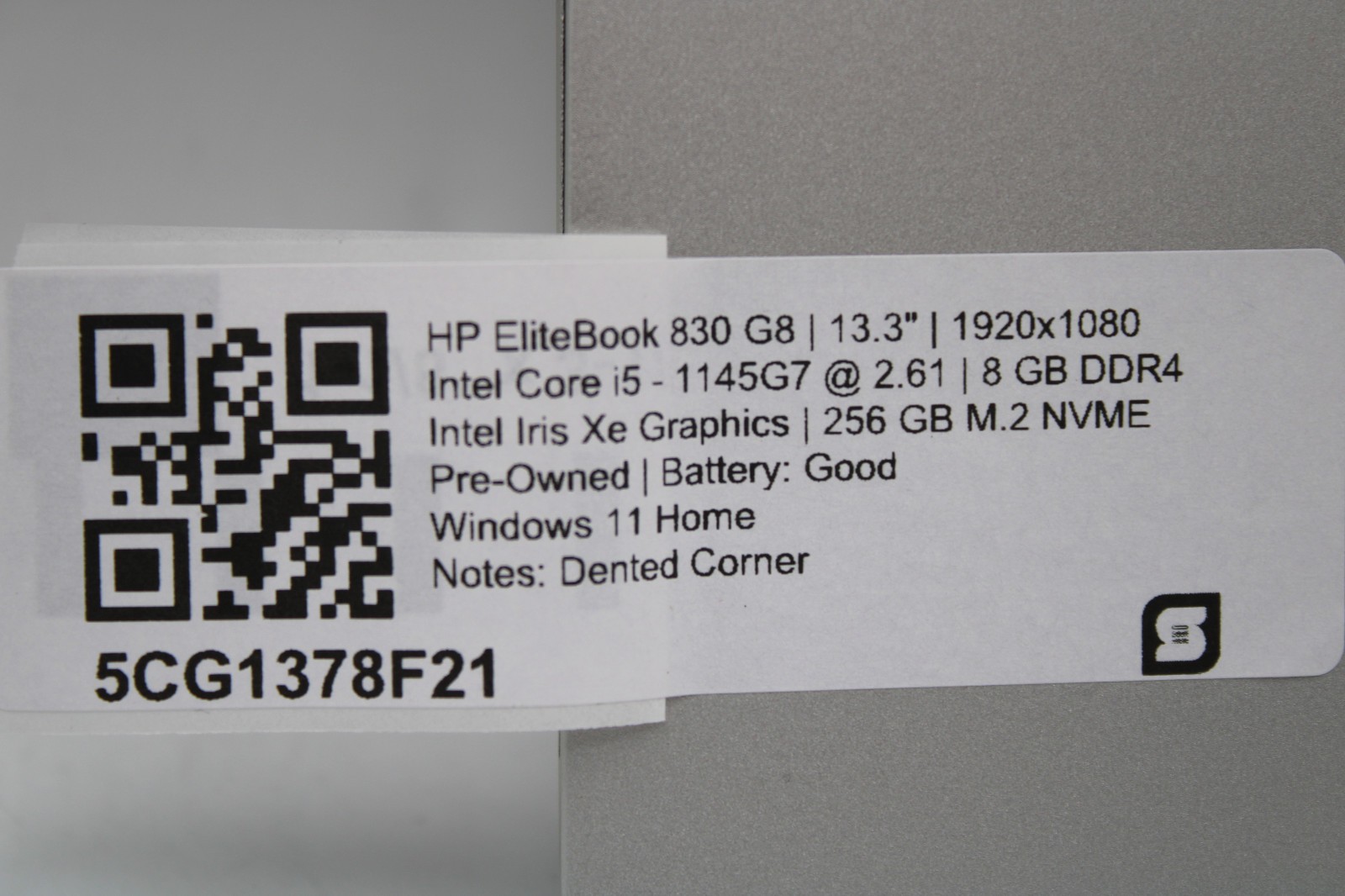 HP EliteBook 830 G8 _ i5-1145G7 @ 2.6 GHz _ 8GB RAM _ 256GB SSD _ W11H