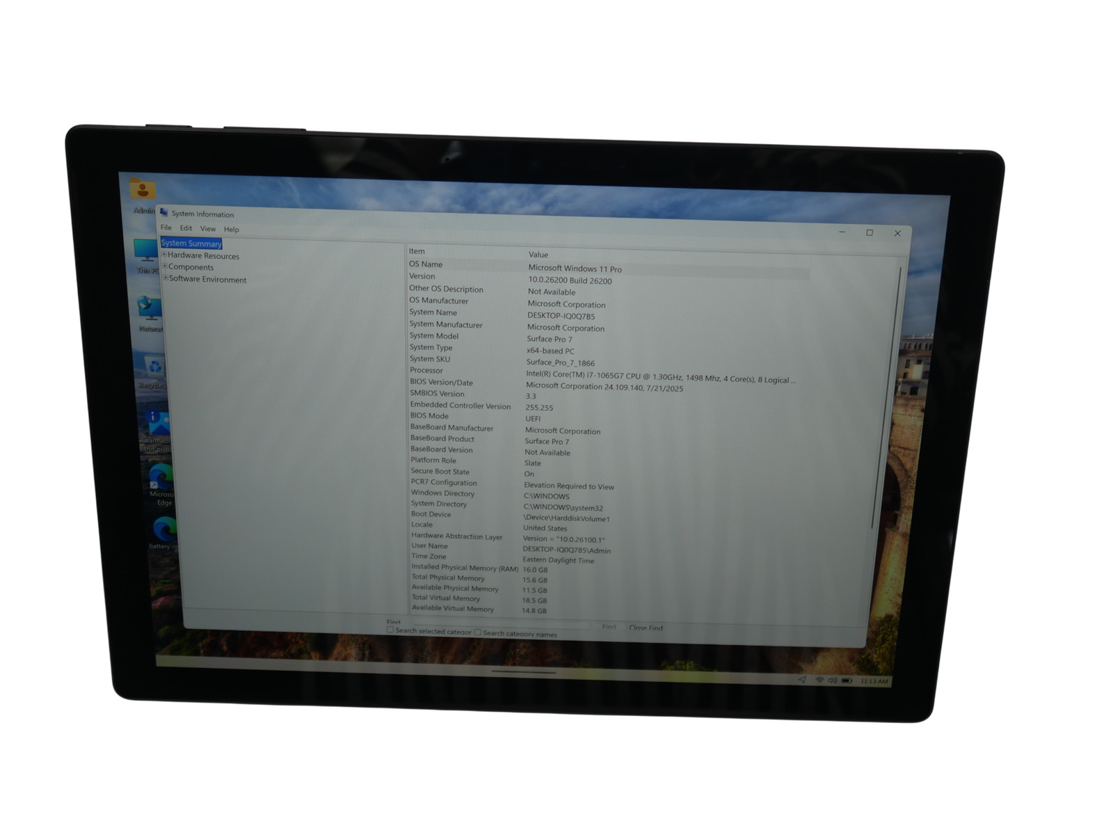Microsoft Surface Pro 7 1866 Core i7-1065G7 1.30GHz 16GB 256GB – Black