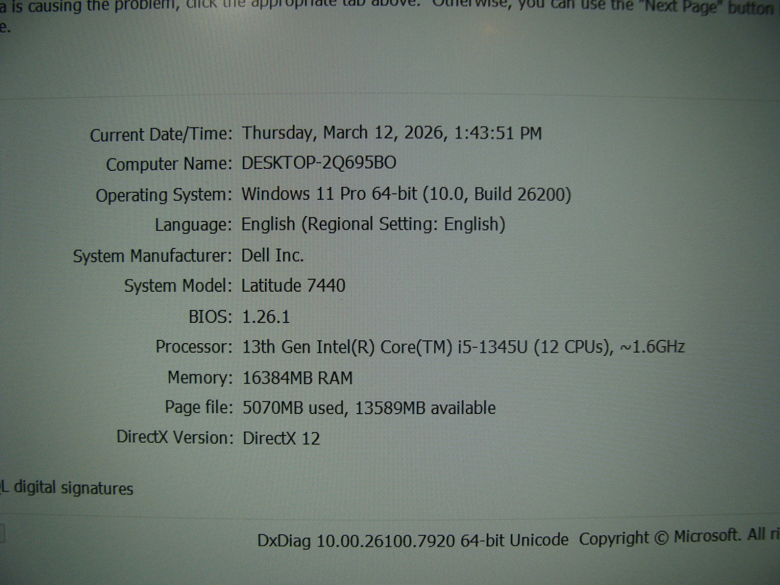 Dell Latitude 7440 14″FHD+ i5-1345U 1.6GHz 16GB 512GB Win11P Warranty08/2026