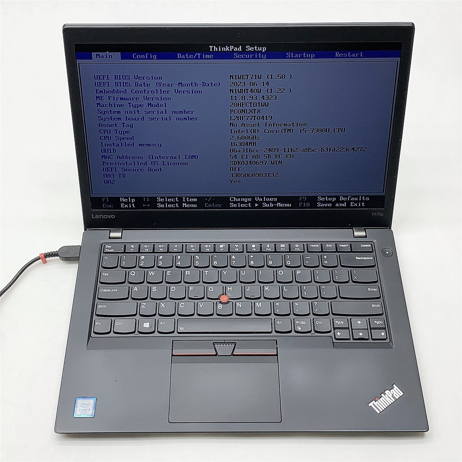 Lenovo ThinkPad T470s Laptop Intel Core i5 7300U 2.60GHZ 14″ FHD 16GB RAM NO HDD