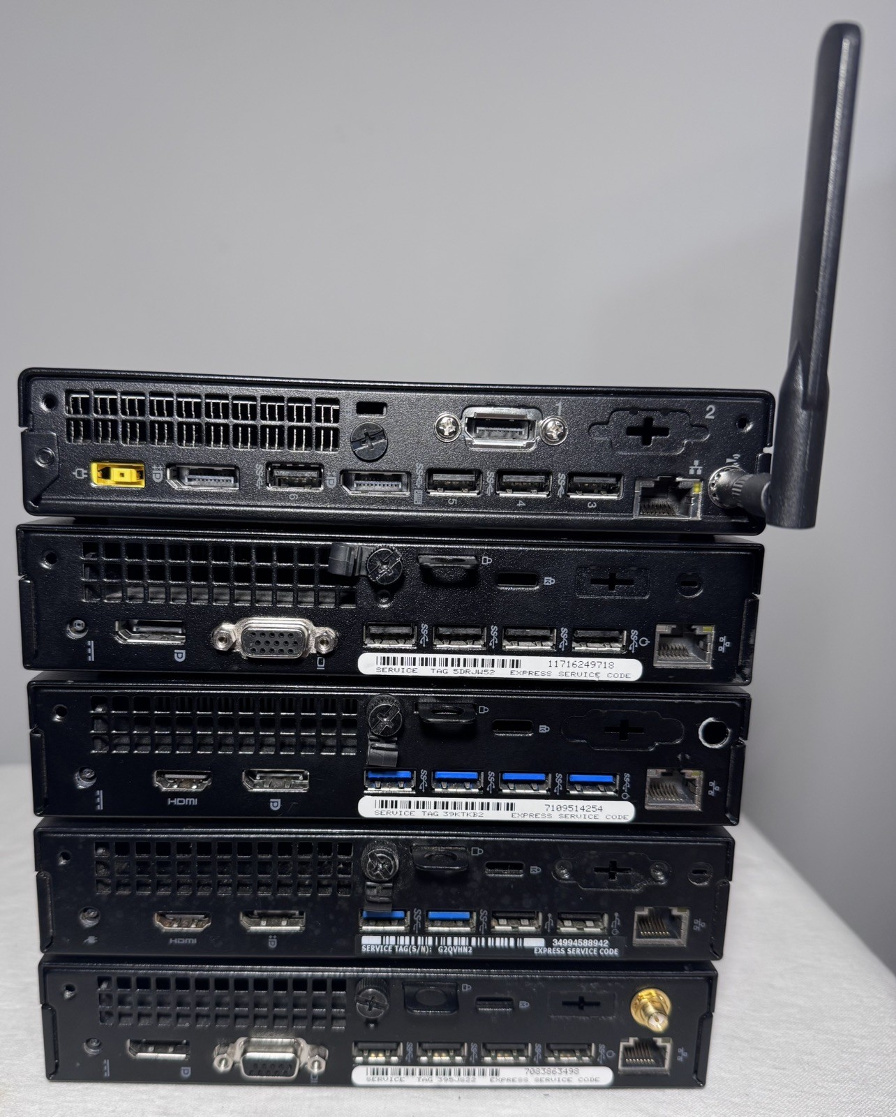 *LOT OF 5* DELL & LENOVO Desktops | MIXED RAM & STORAGE | WIN11P