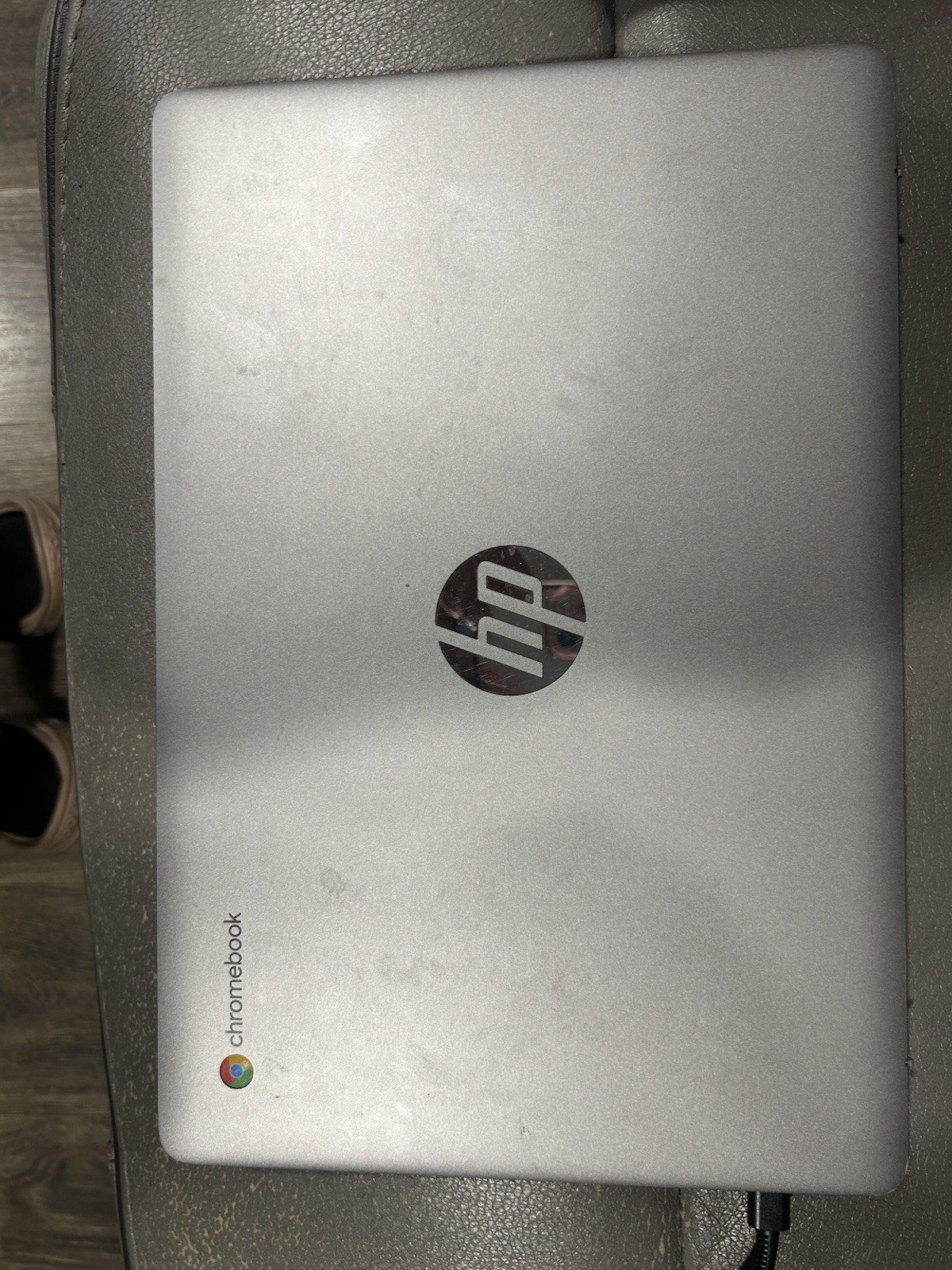 HP Chromebook Intel Silver Laptop Chrome OS Damaged Screen HD Display
