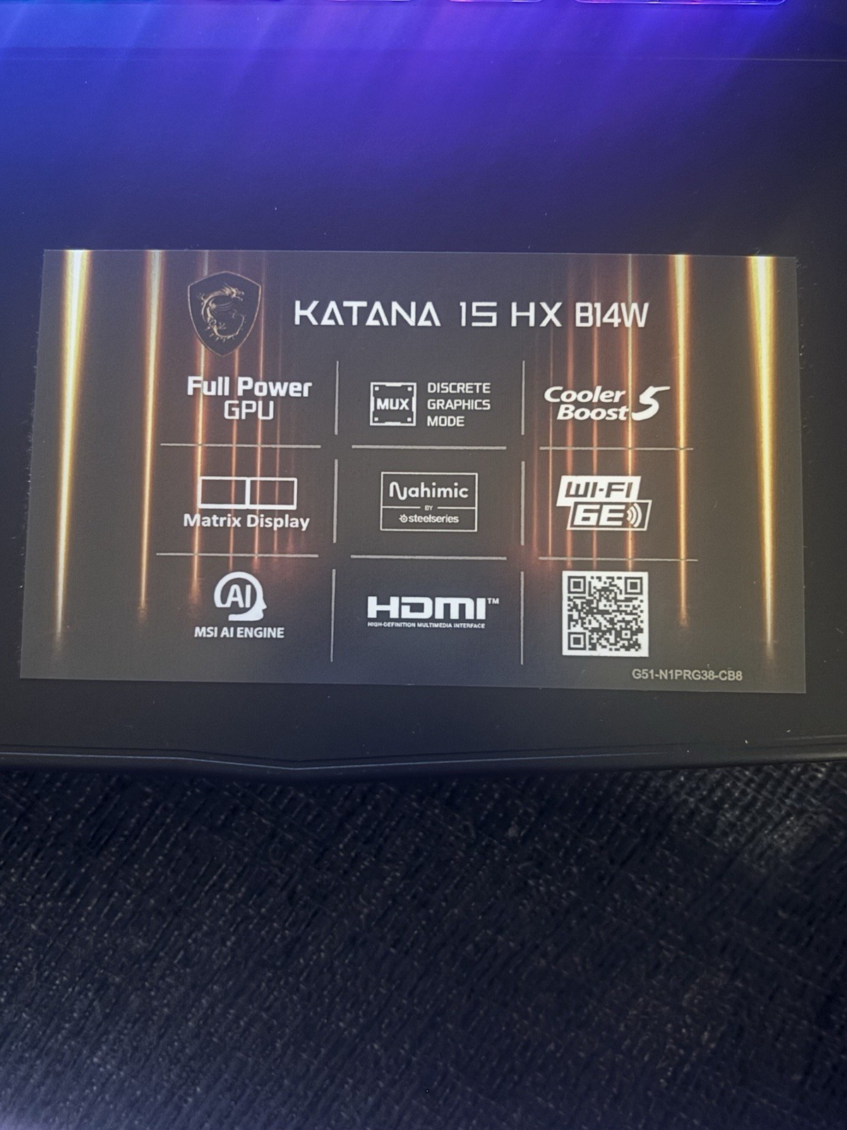MSI Laptop Katana 15 HX B14WGK +QHD 15.6″ Intel Core i9-14900HX 1TB RTX 5070