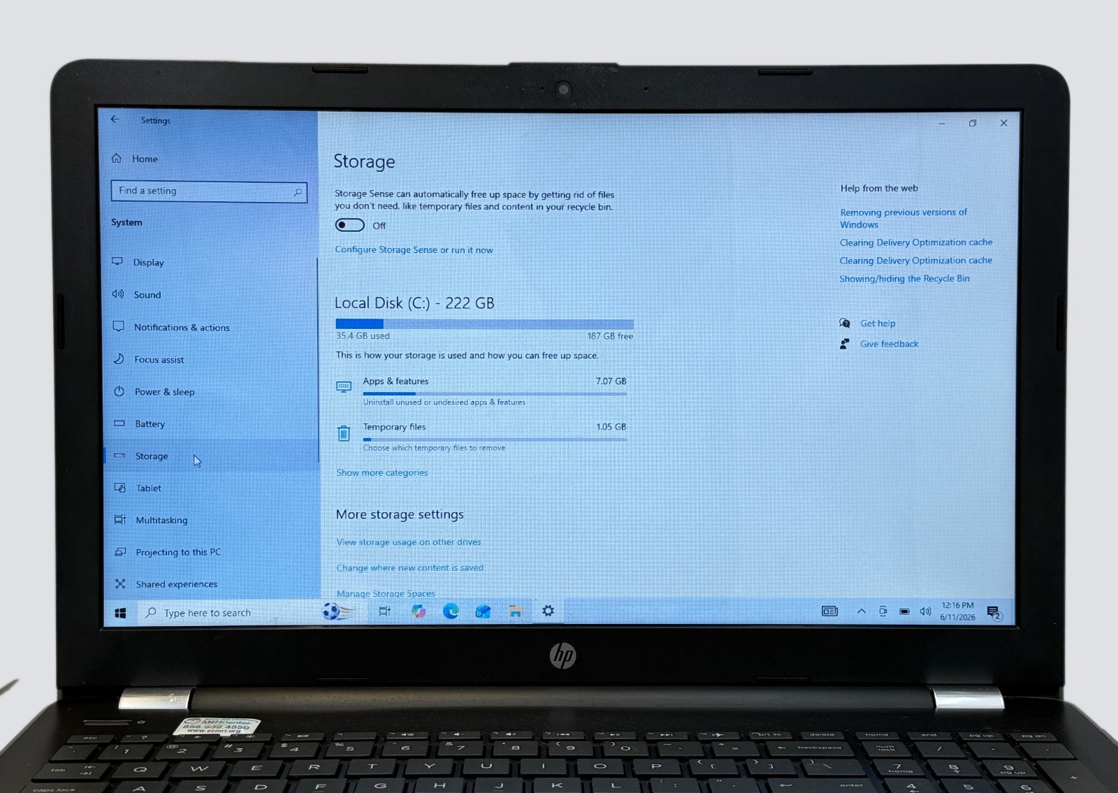 HP Laptop 15-bs0xx i3-7100 2.4GHz 12GB RAM 256GB SSD -SEE DESCRIPTION