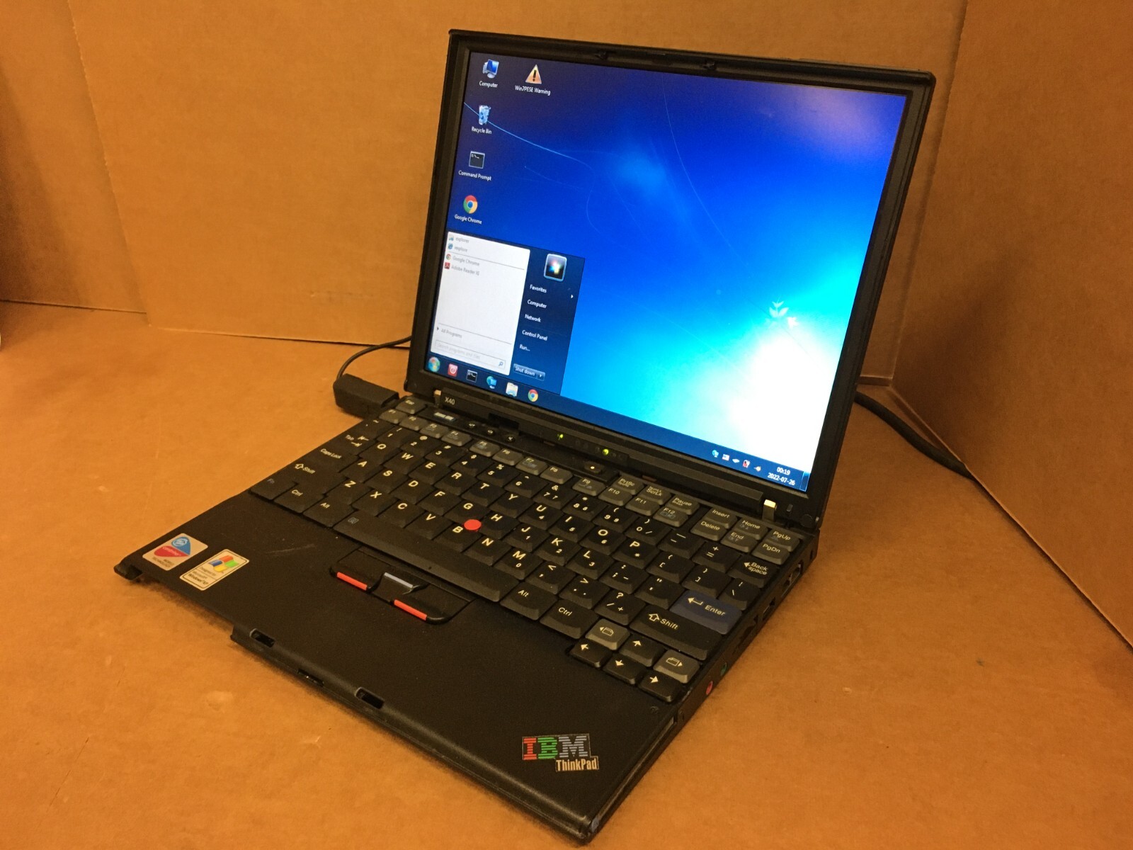 Vintage IBM Thinkpad X40 598MHz 768MB RAM NO HDD