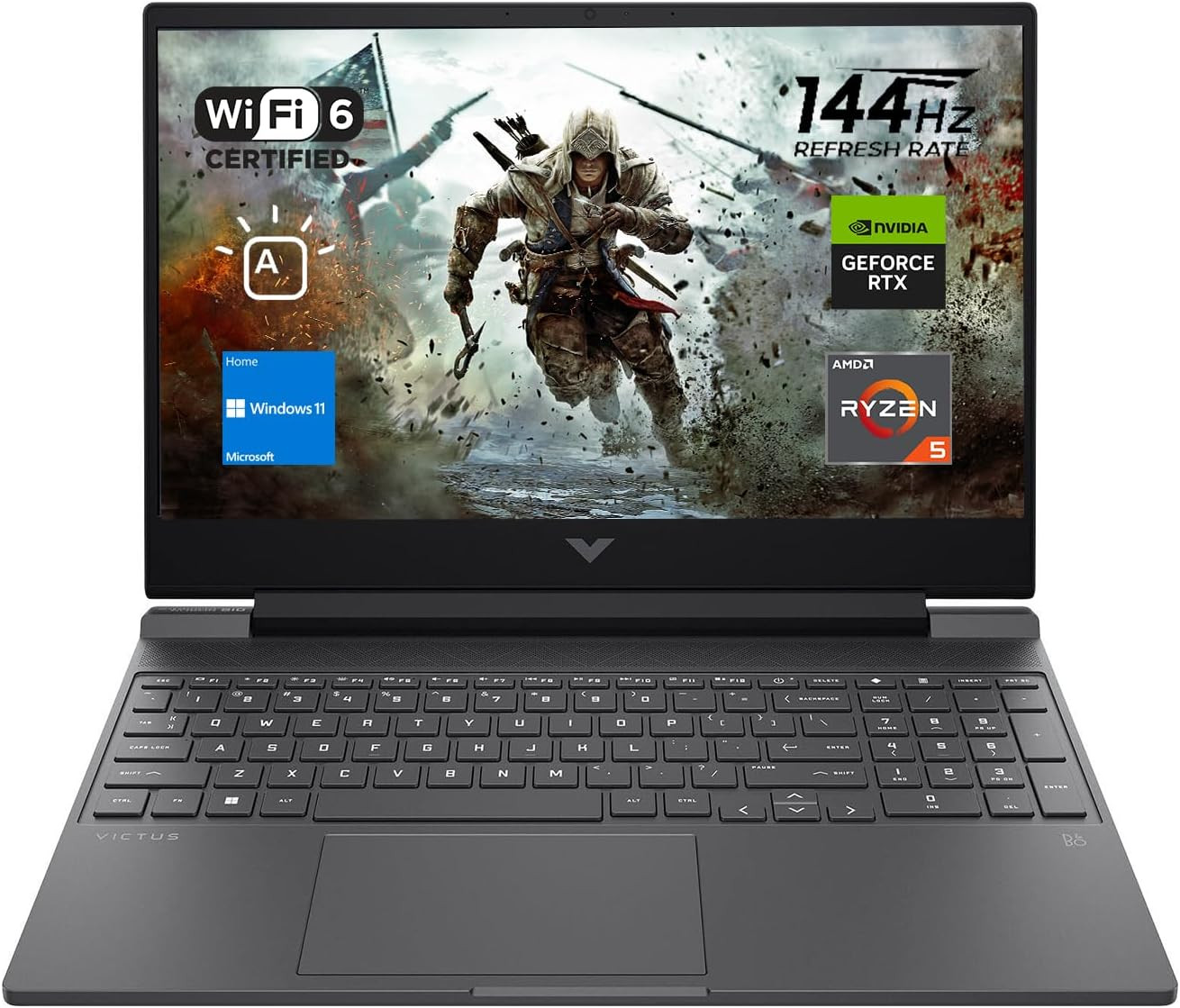 Victus 15 Gaming Laptop, 15.6″ FHD 144Hz Display, AMD Ryzen 5 7535HS, 16GB DDR5