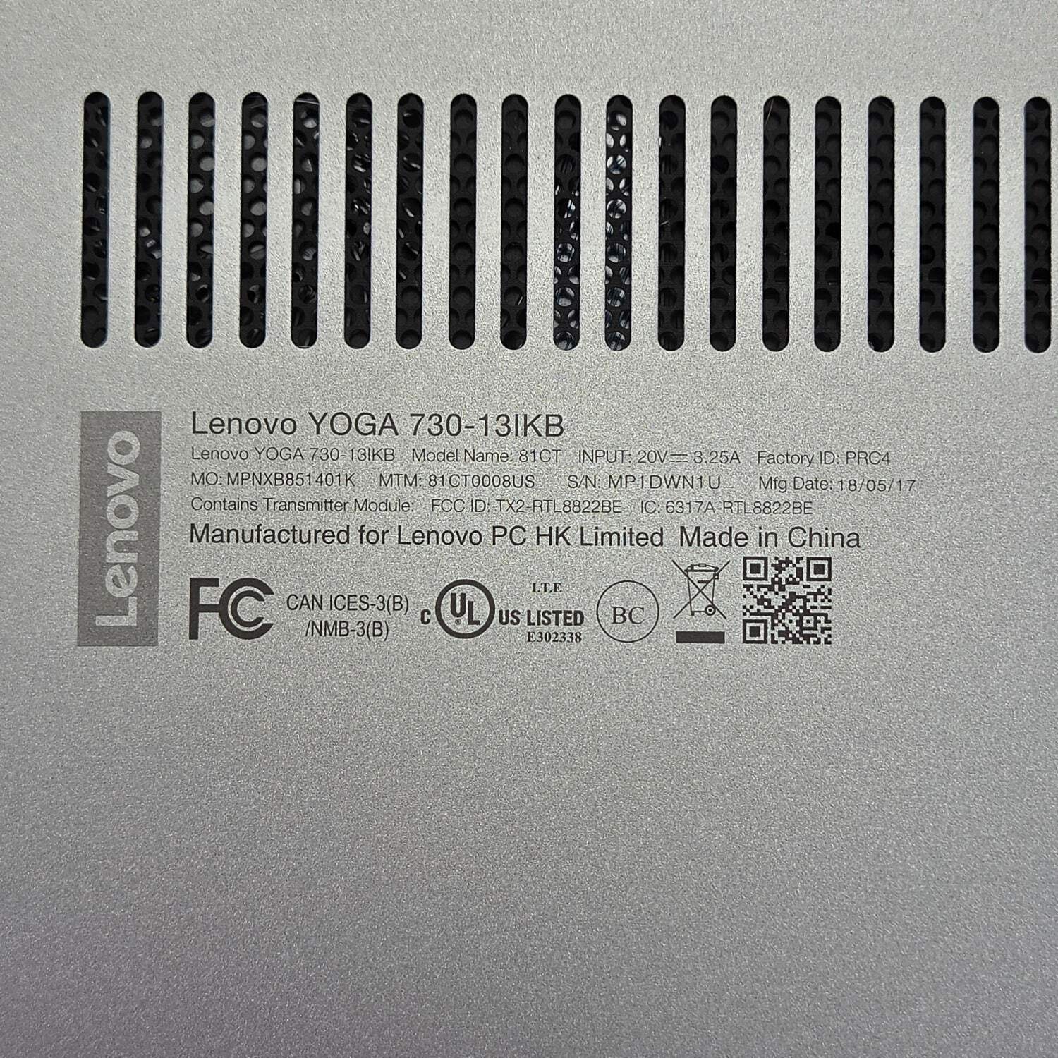 Lenovo Yoga 730 13 13.3″ i5-8250U 1.6GHz 8GB RAM