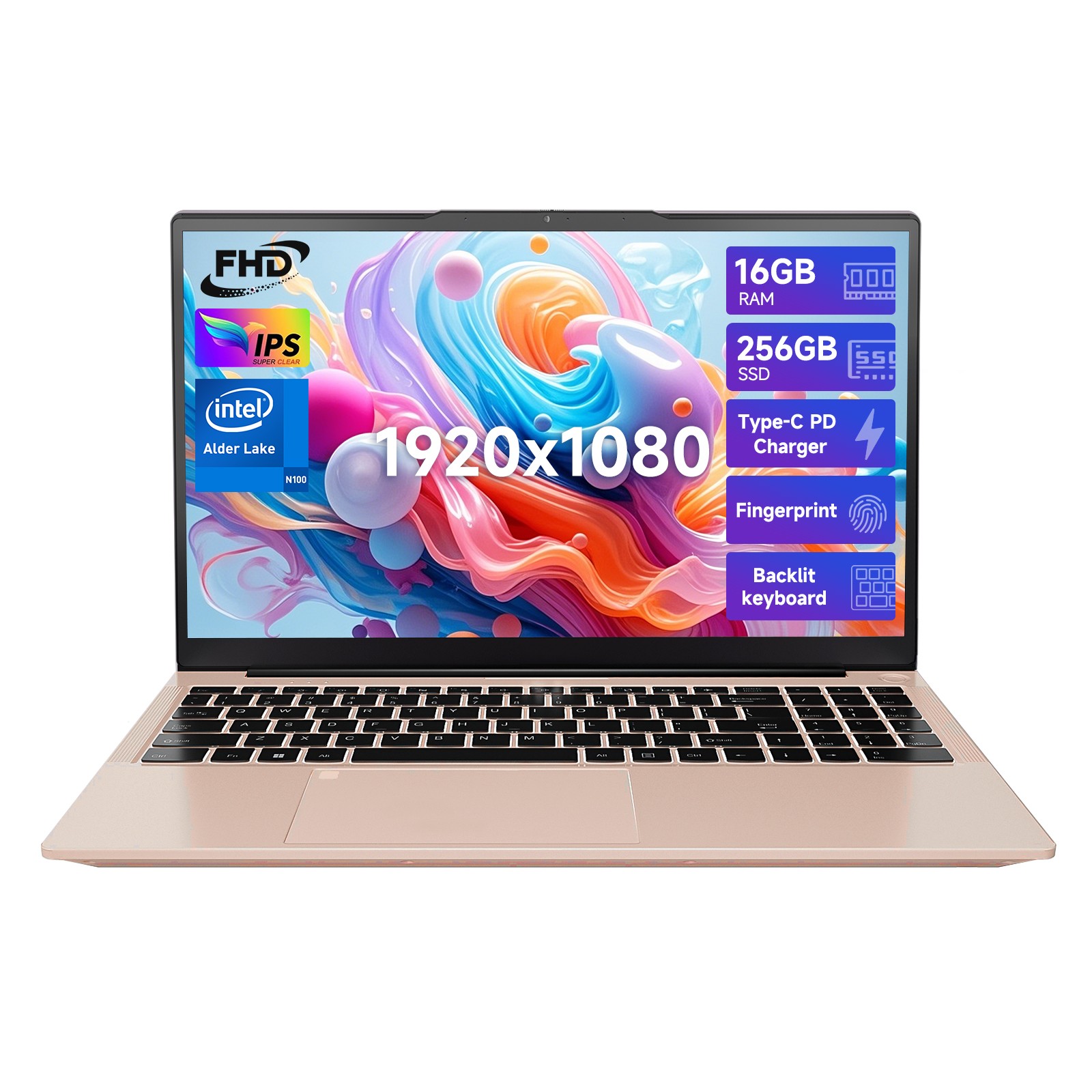 15.6 IPS FHD-Laptop, 8/16GB RAM 256GB/512GB/1TB SSD Intel Pentium Quad Core N100
