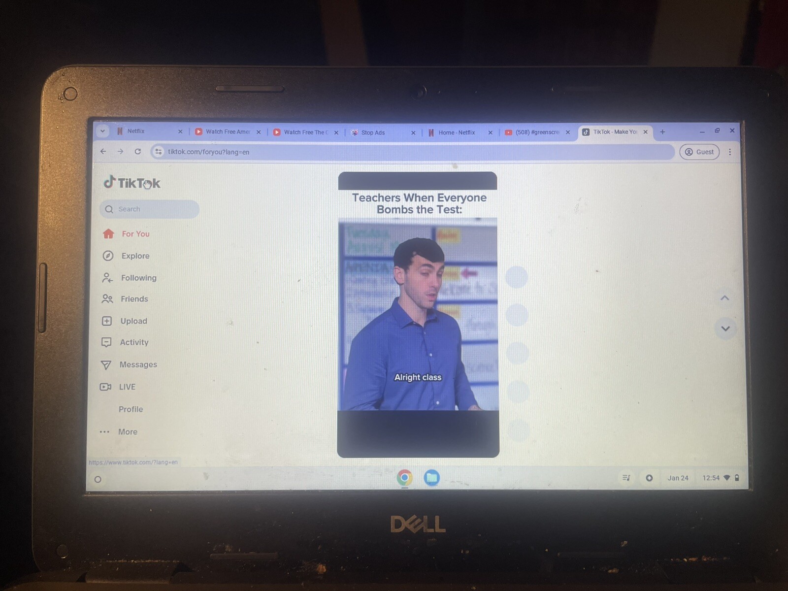 Chromebook With tiktok On It