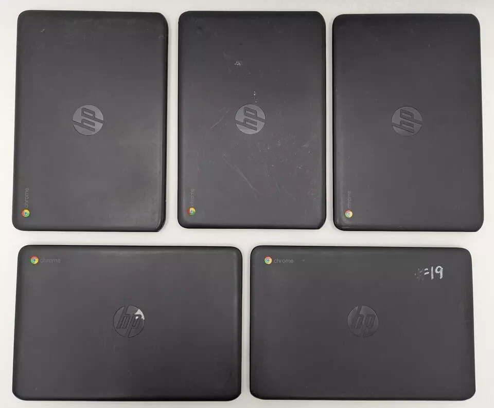 Lot of 5 HP Chromebook 11 G6 EE 11.6″ Celeron N3350 1.10GHz 4GB RAM 16GB eMMC