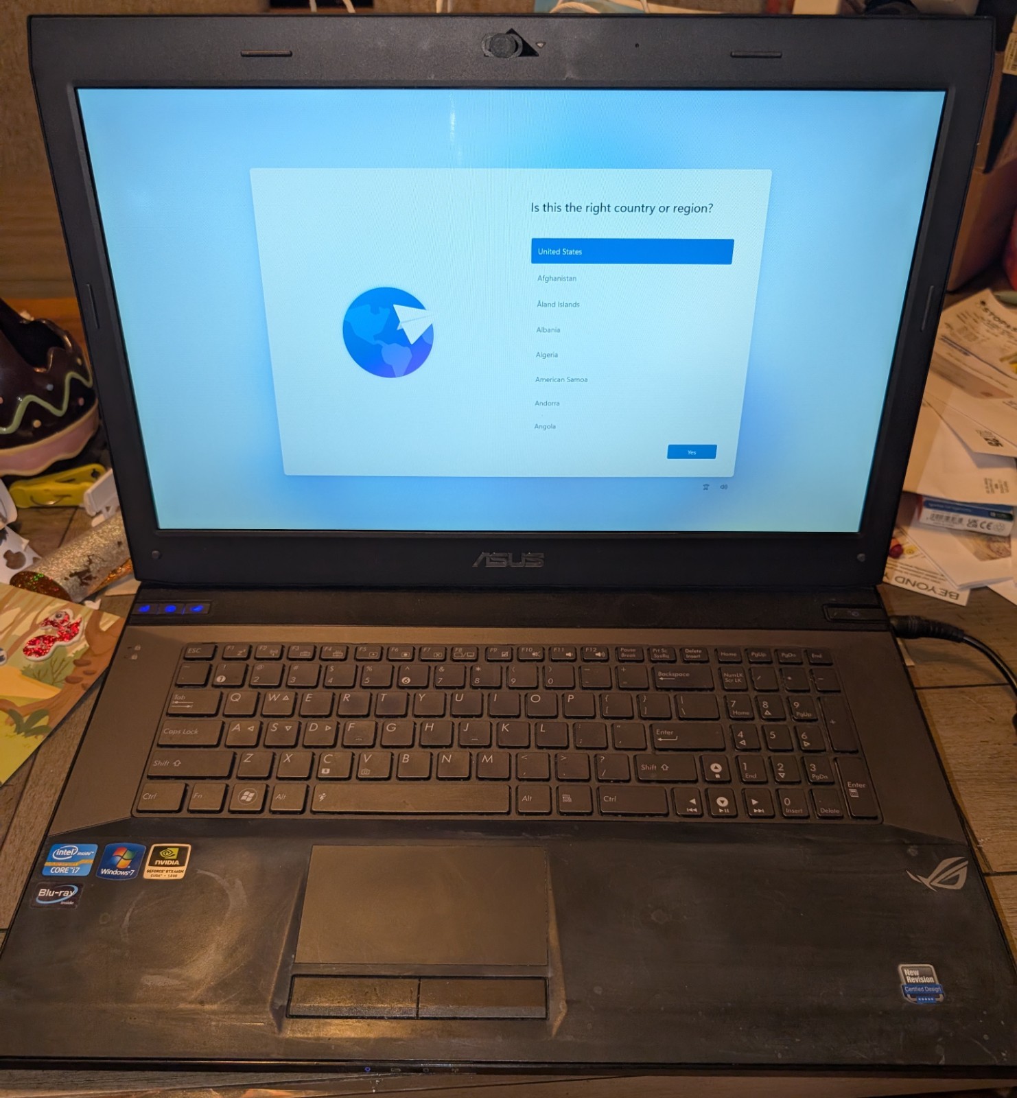 ASUS ROG G73SW Laptop i7-2630QM, 12GB, GTX 460M, SSD+HDD, Blu-Ray, Win 11