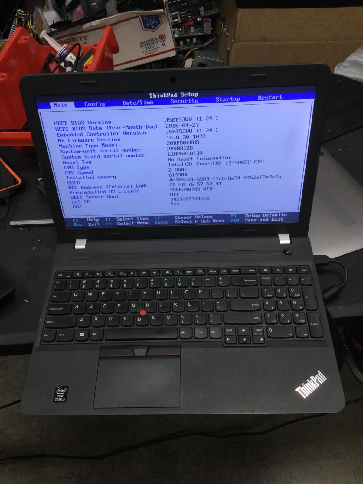 Lenovo ThinkPad E550 Laptop Intel i3-5005U 8GB RAM No HD/OS