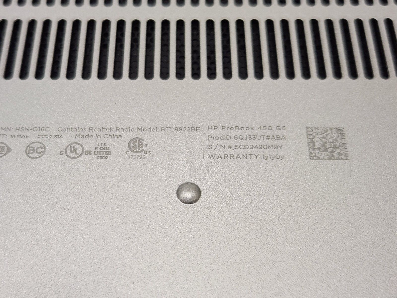 HP PROBOOK 450 G6 15.5″ Intel Core i5-8265u 1.60GHz 8GB RAM 256GB NVMe W11P + AC