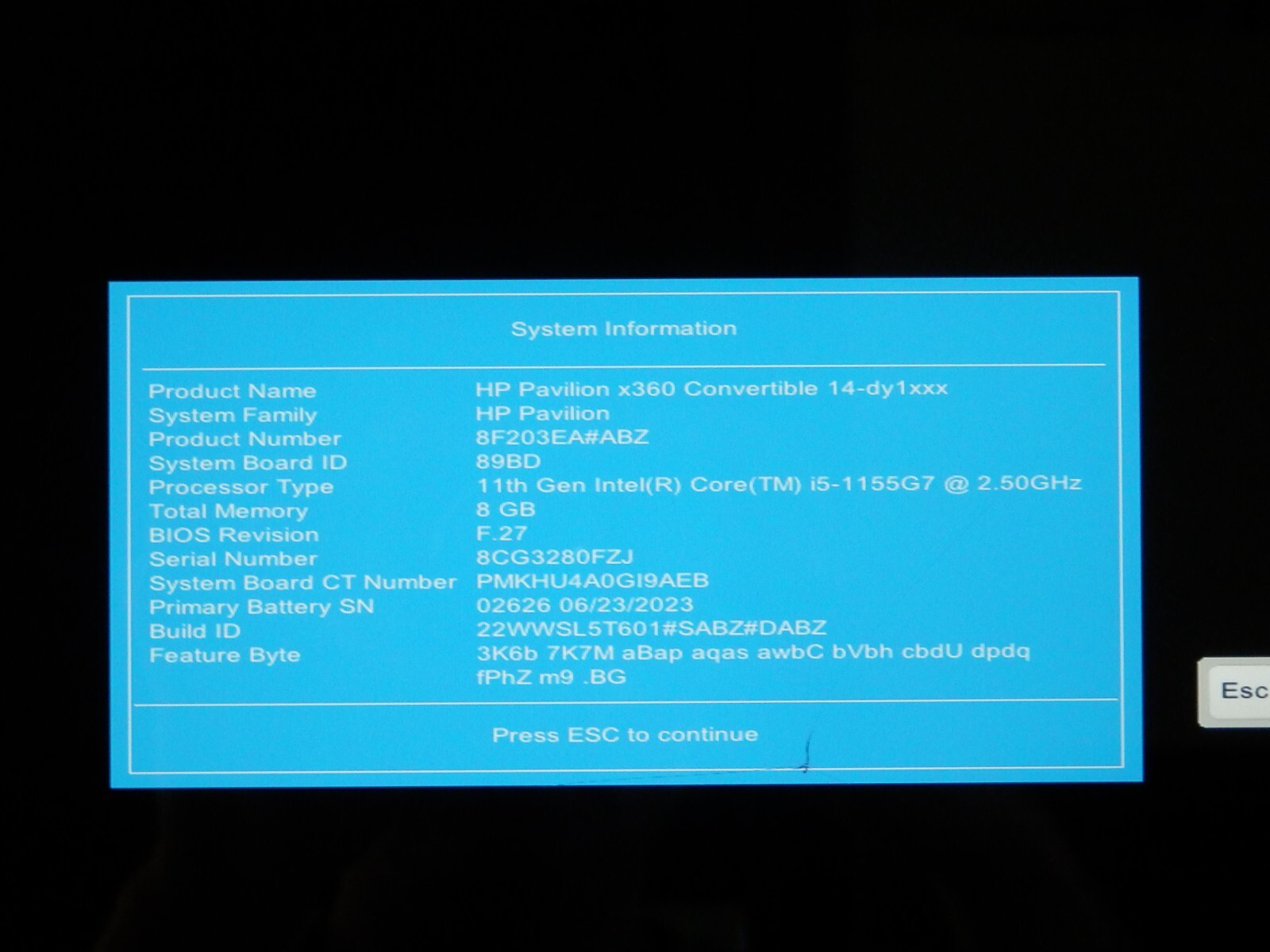 HP Pavilion X360 14-dy, Intel i5-1155G7, 8GB Ram, 256GB SSD, 14″ FHD, Intel Iris