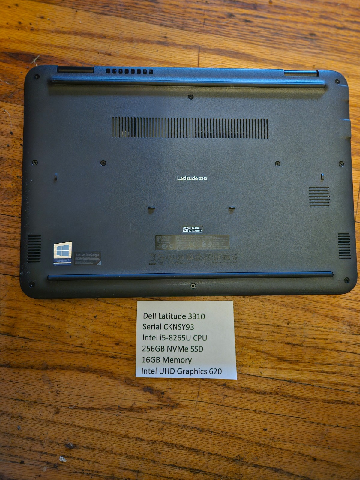 Dell Latitude 3310 Intel i5-8265U 16GB RAM 256GB Win 11 Pro
