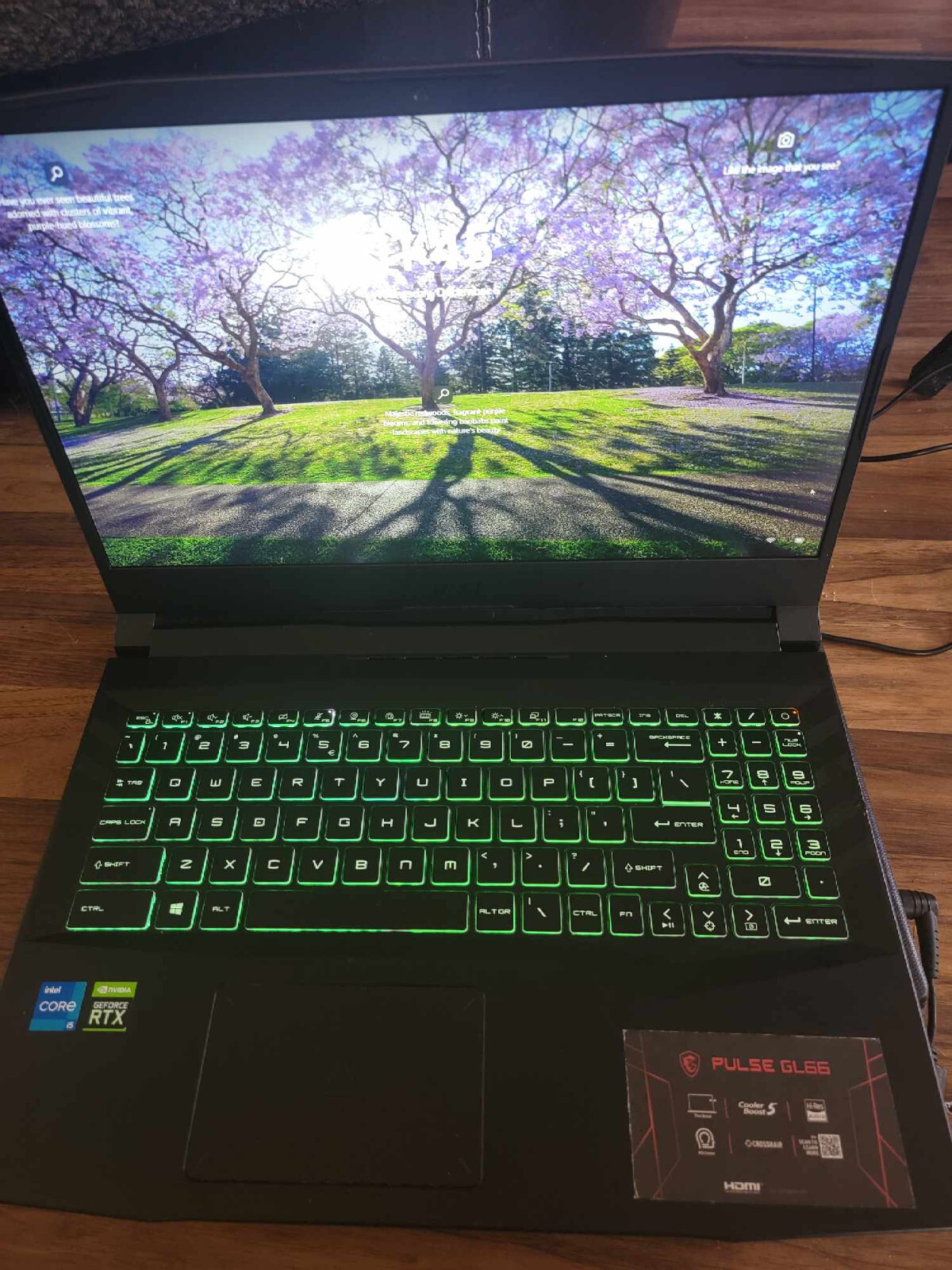 msi pulse gl66 Intel i5 invidia gforce rtx in used condition