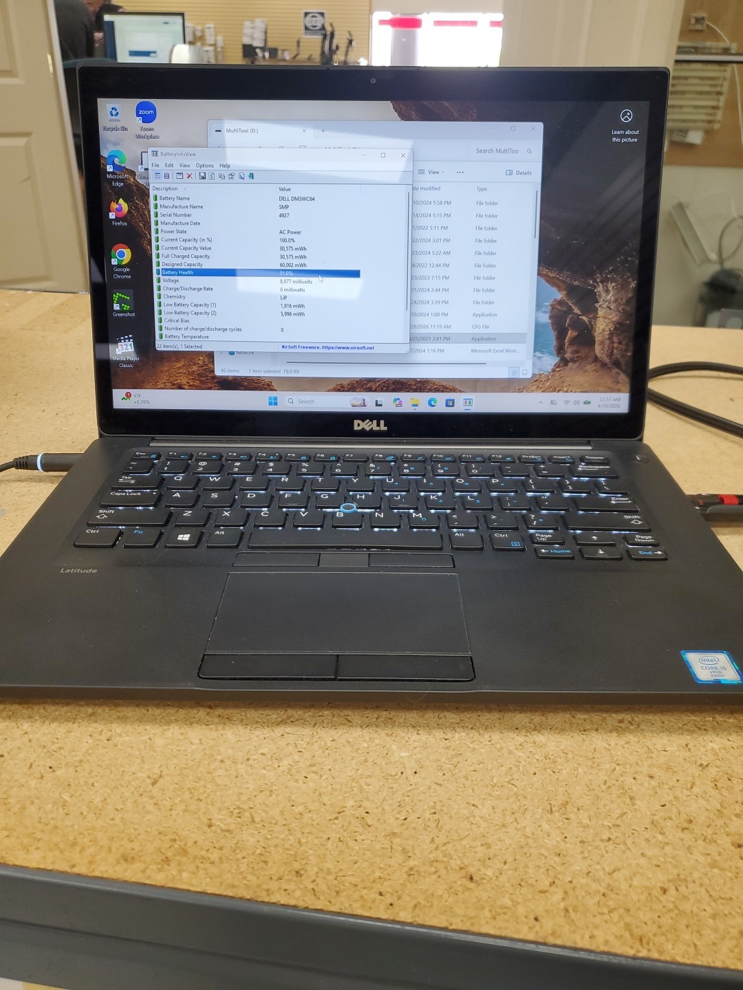 Dell Latitude 7480 14” i5-6300U 2.4GH 8GB DDR4 256GB SSD Win 11 042926-1
