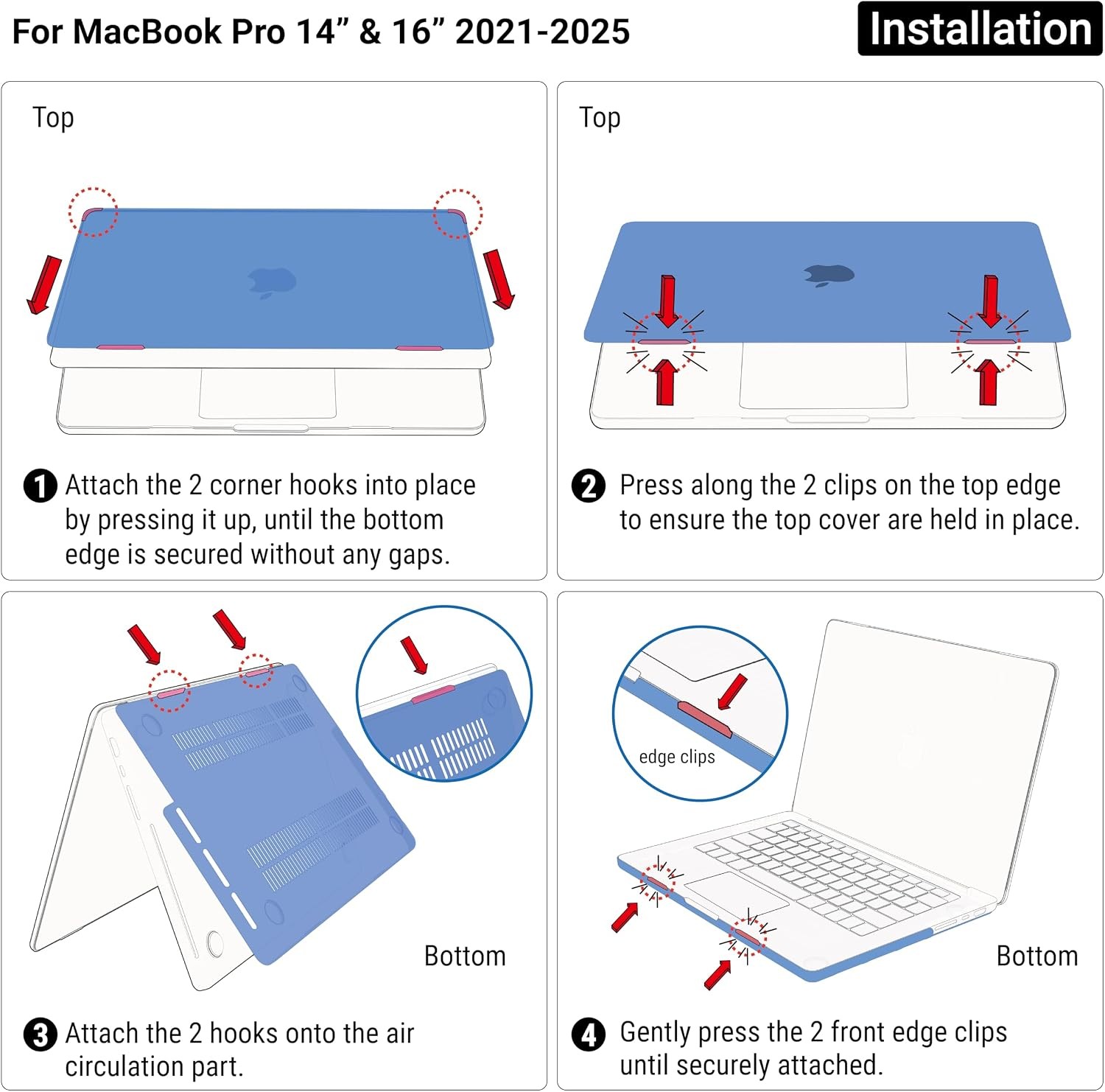 Case for MacBook Pro 14 Inch 2026 2025 2024 2023 2022 2021 Hardshell Case&Sleeve