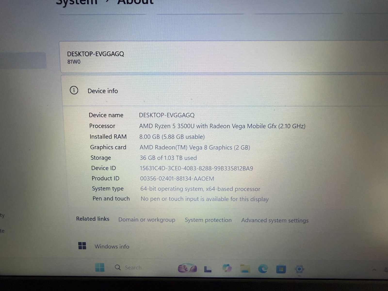 Lenovo IdeaPad 3 14″ FHD Ryzen 5 3500U 8GB RAM 128GB SSD + 1TB HDD Win11 Home